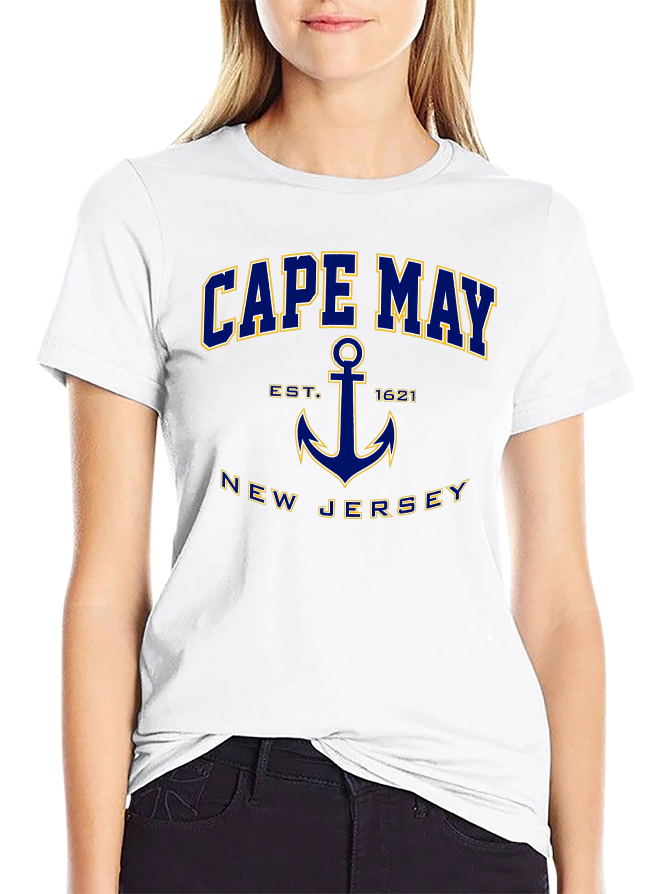 Cape May New Jersey Anchor Graphic T-Shirt