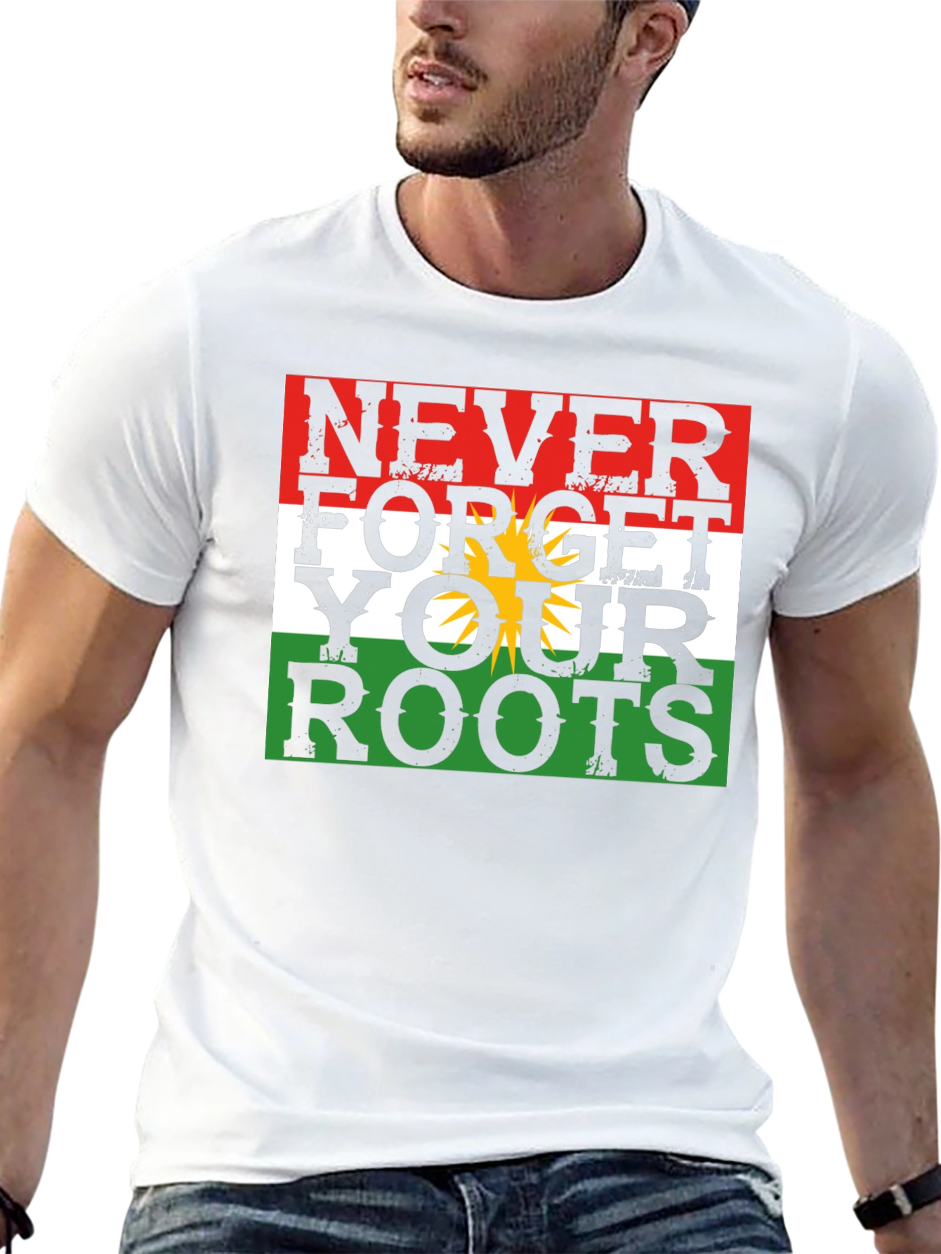 Never Forget Your Roots T-Shirt Kurdistan Flag