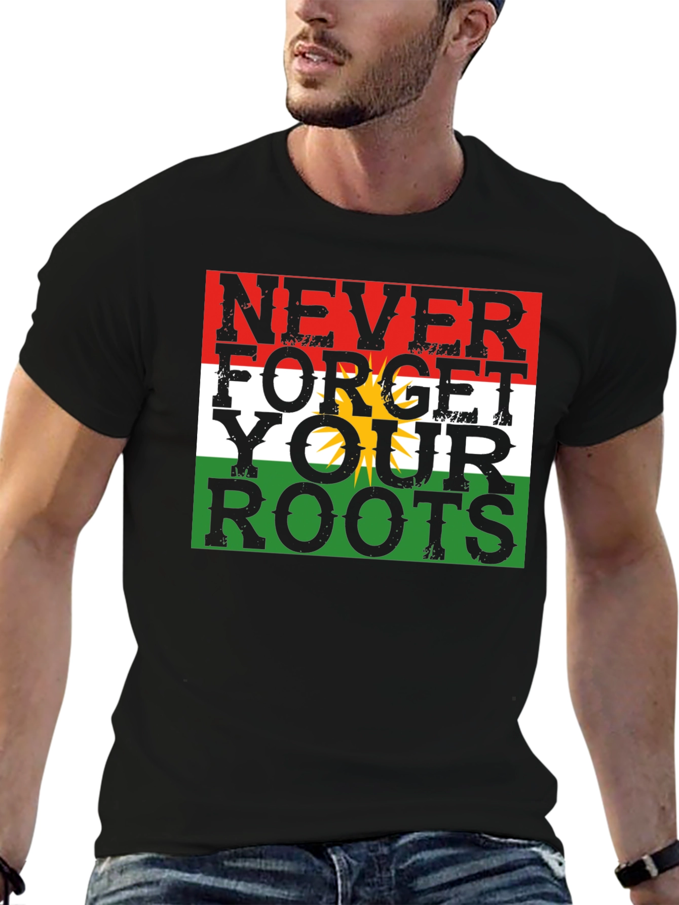 Never Forget Your Roots T-Shirt Kurdistan Flag
