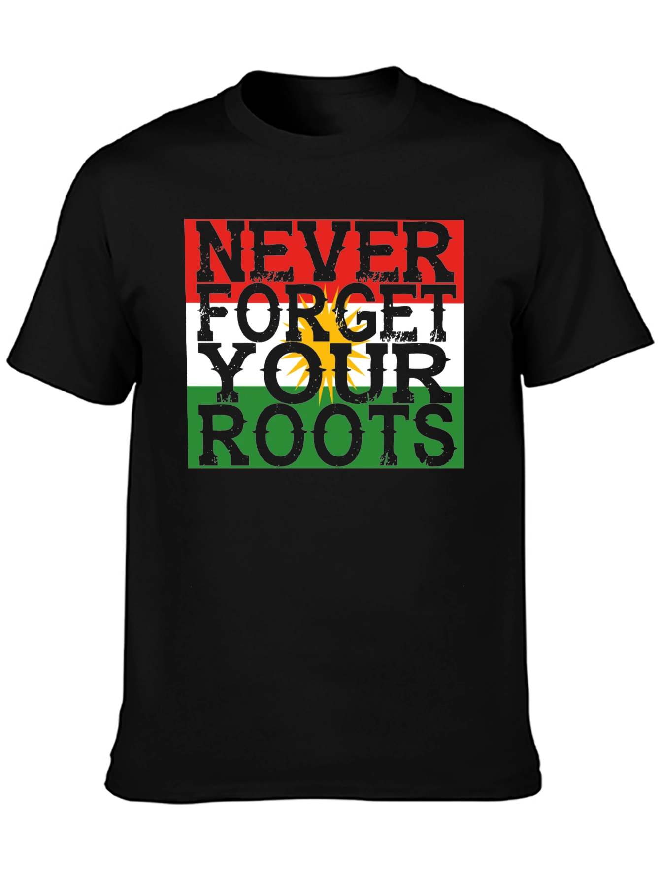 Never Forget Your Roots T-Shirt Kurdistan Flag