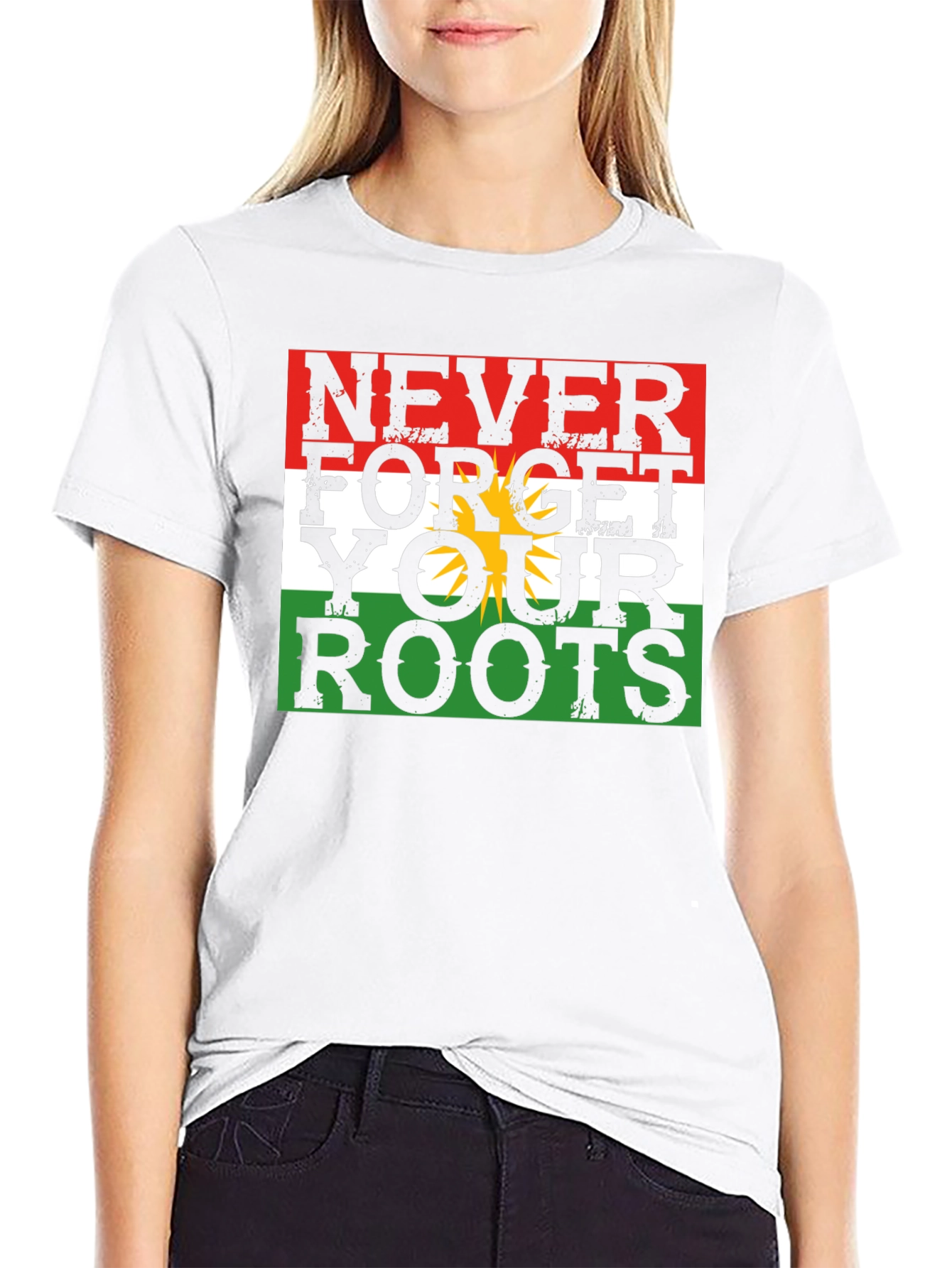 Never Forget Your Roots T-Shirt Kurdistan Flag