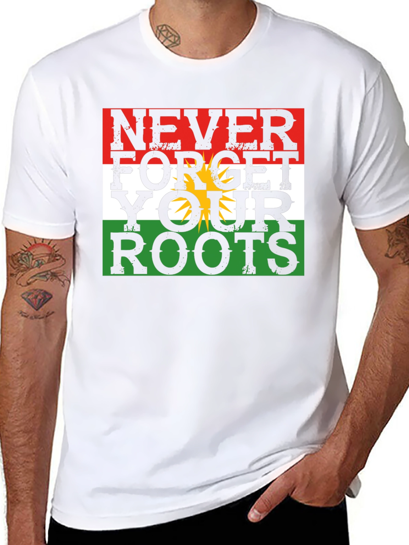 Never Forget Your Roots T-Shirt Kurdistan Flag