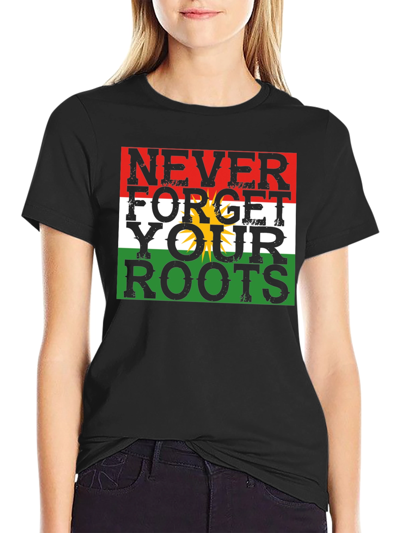 Never Forget Your Roots T-Shirt Kurdistan Flag