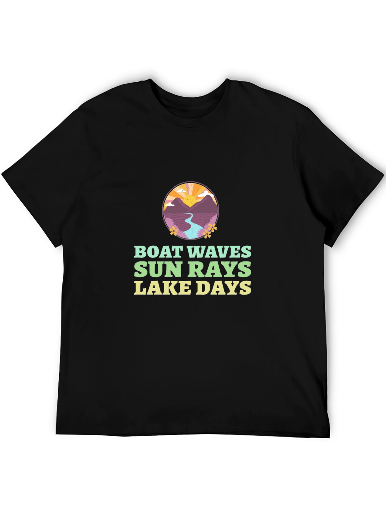 Boat Waves Sun Rays Lake Days Graphic Tee