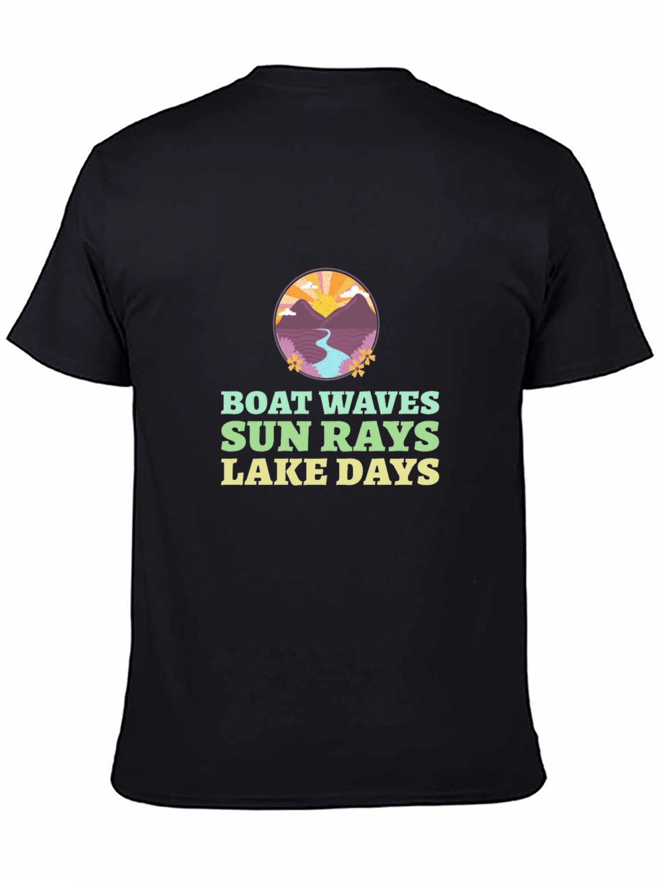 Boat Waves Sun Rays Lake Days Graphic Tee