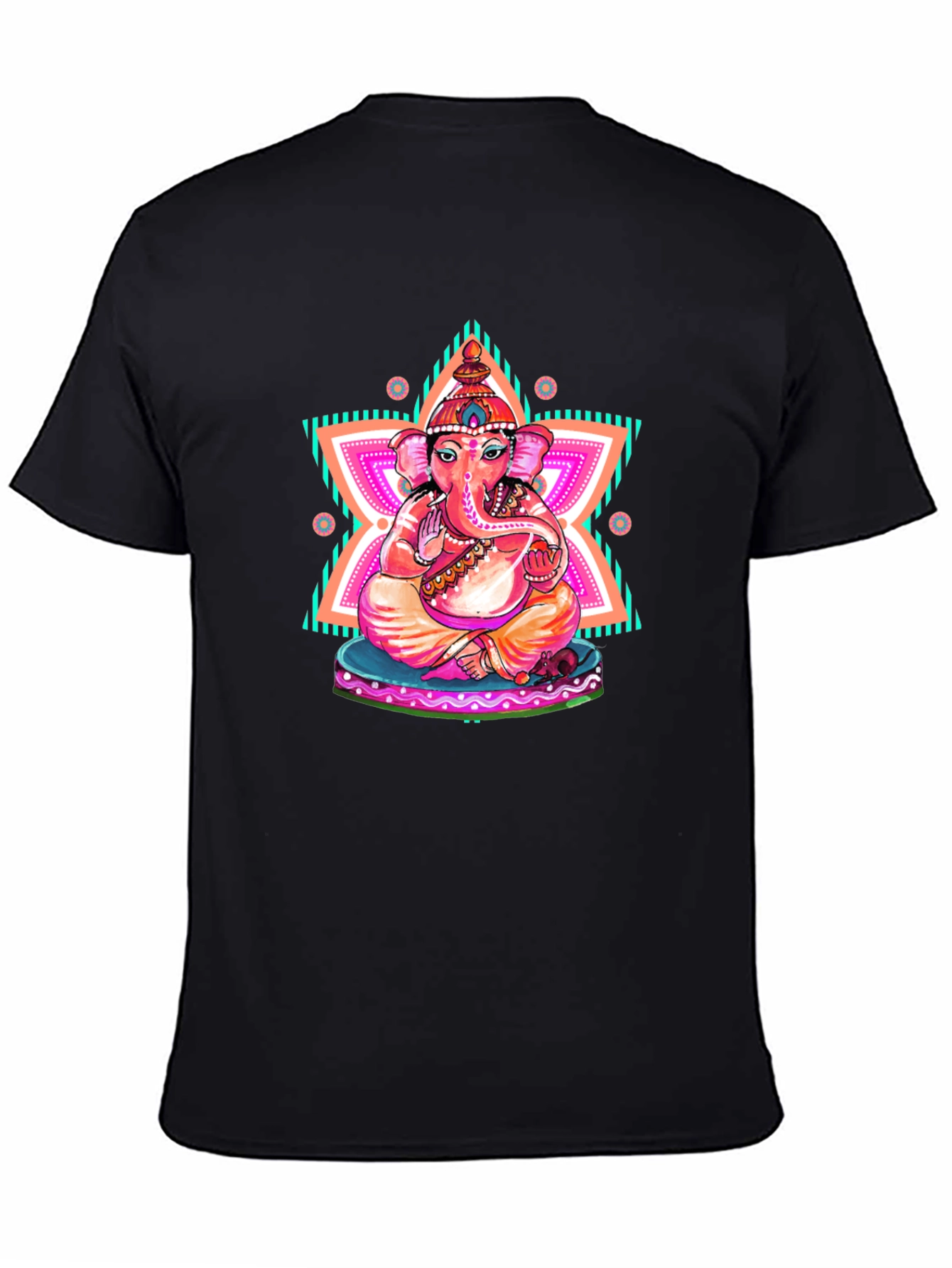 Ganesh Graphic Print Black T-Shirt
