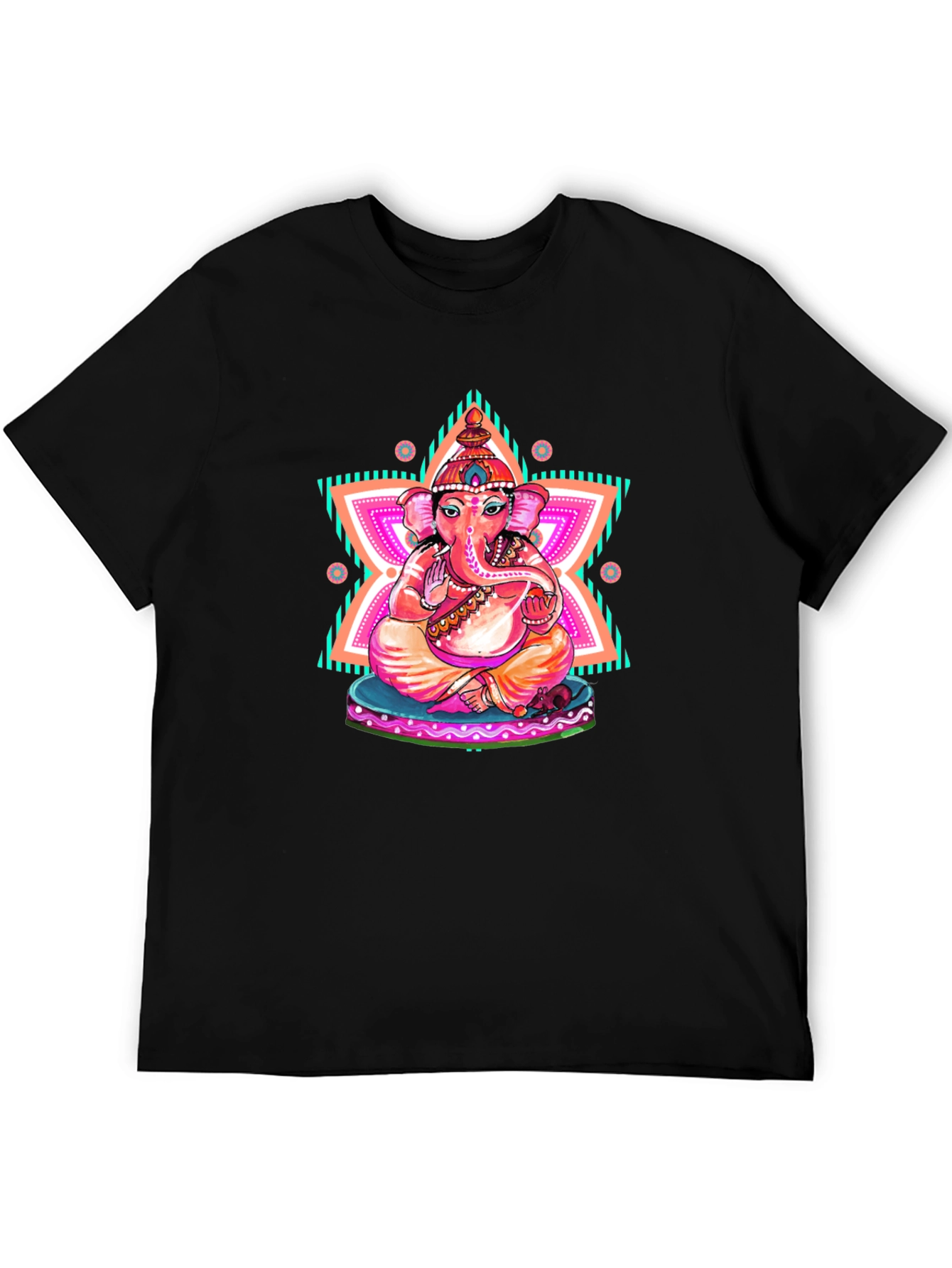 Ganesh Graphic Print Black T-Shirt