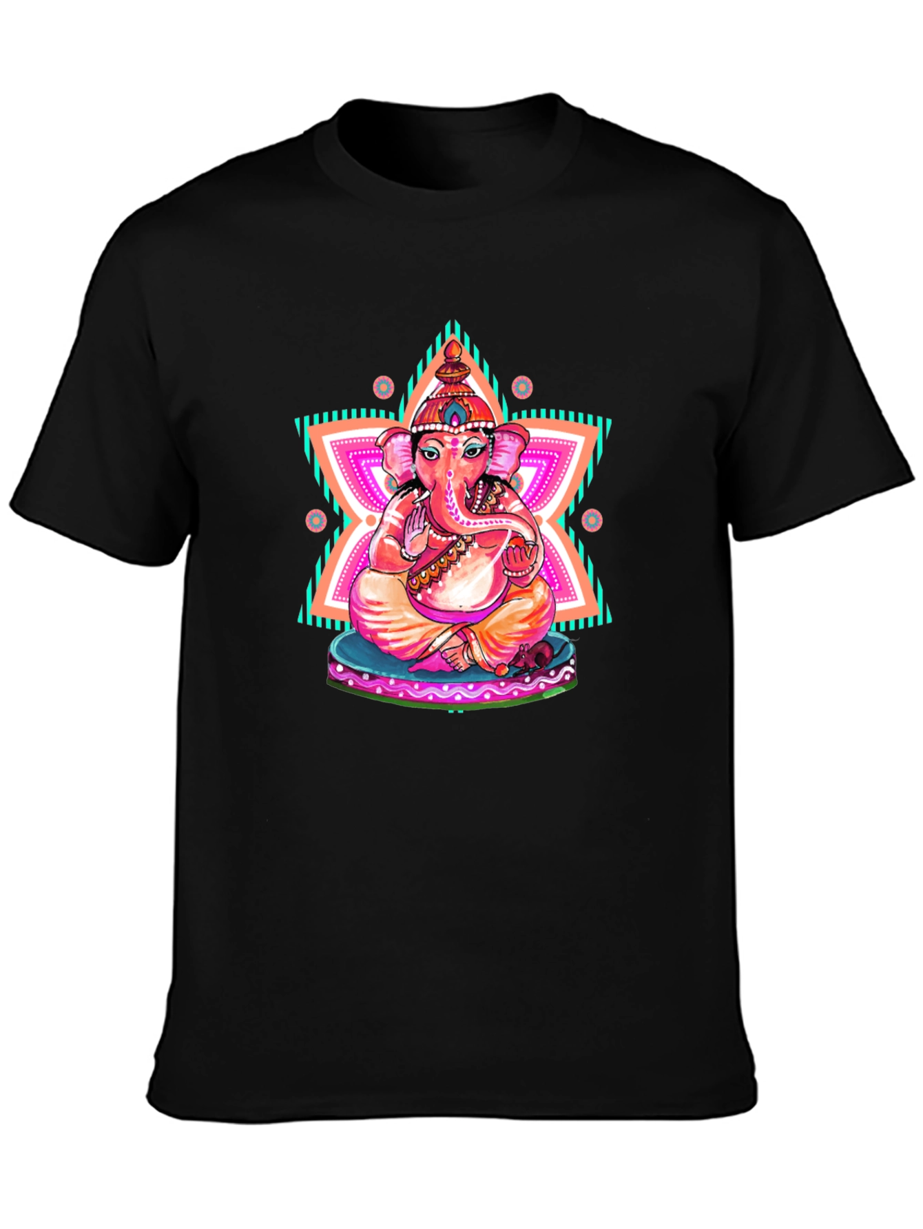 Ganesh Graphic Print Black T-Shirt