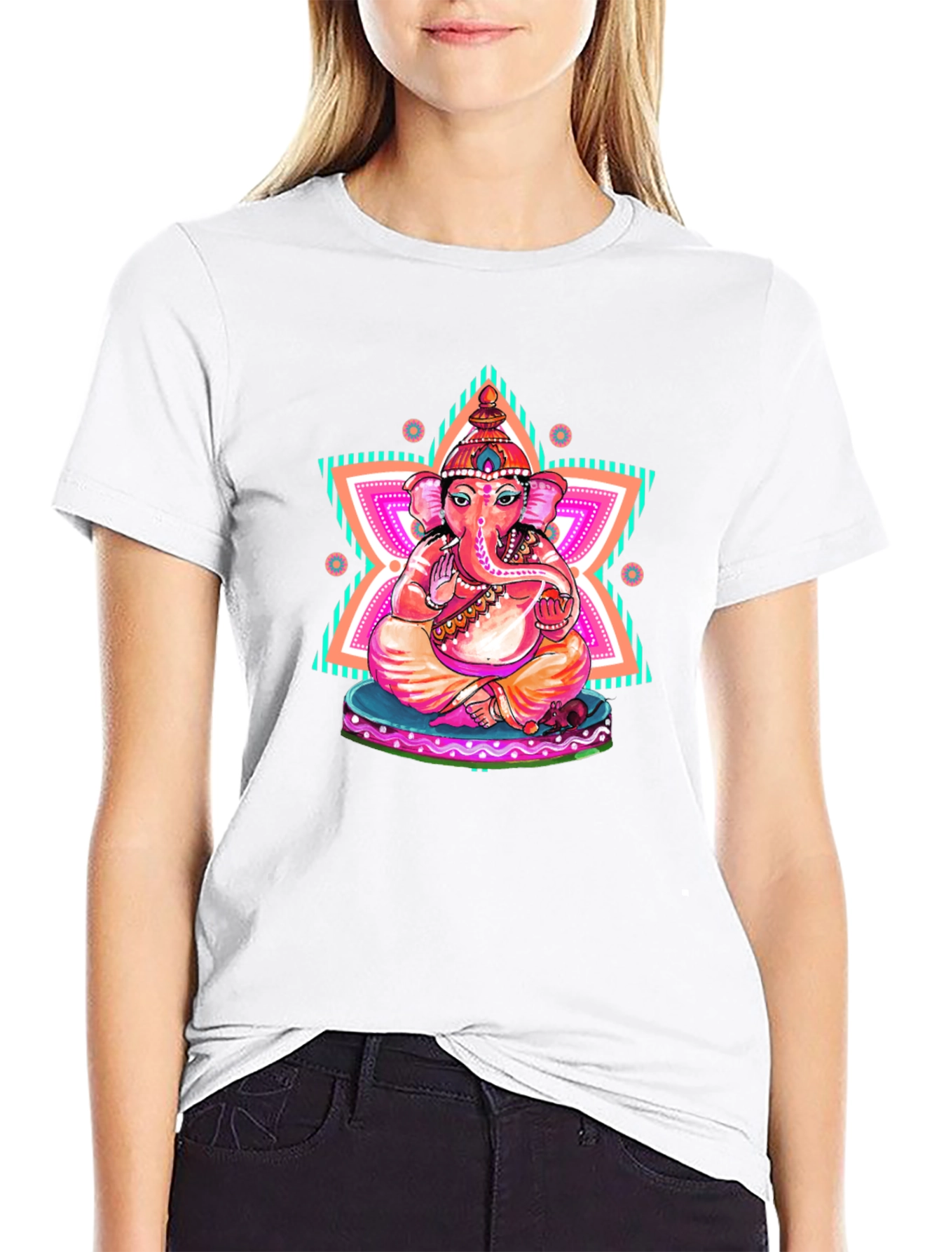 Ganesh Graphic Print Black T-Shirt