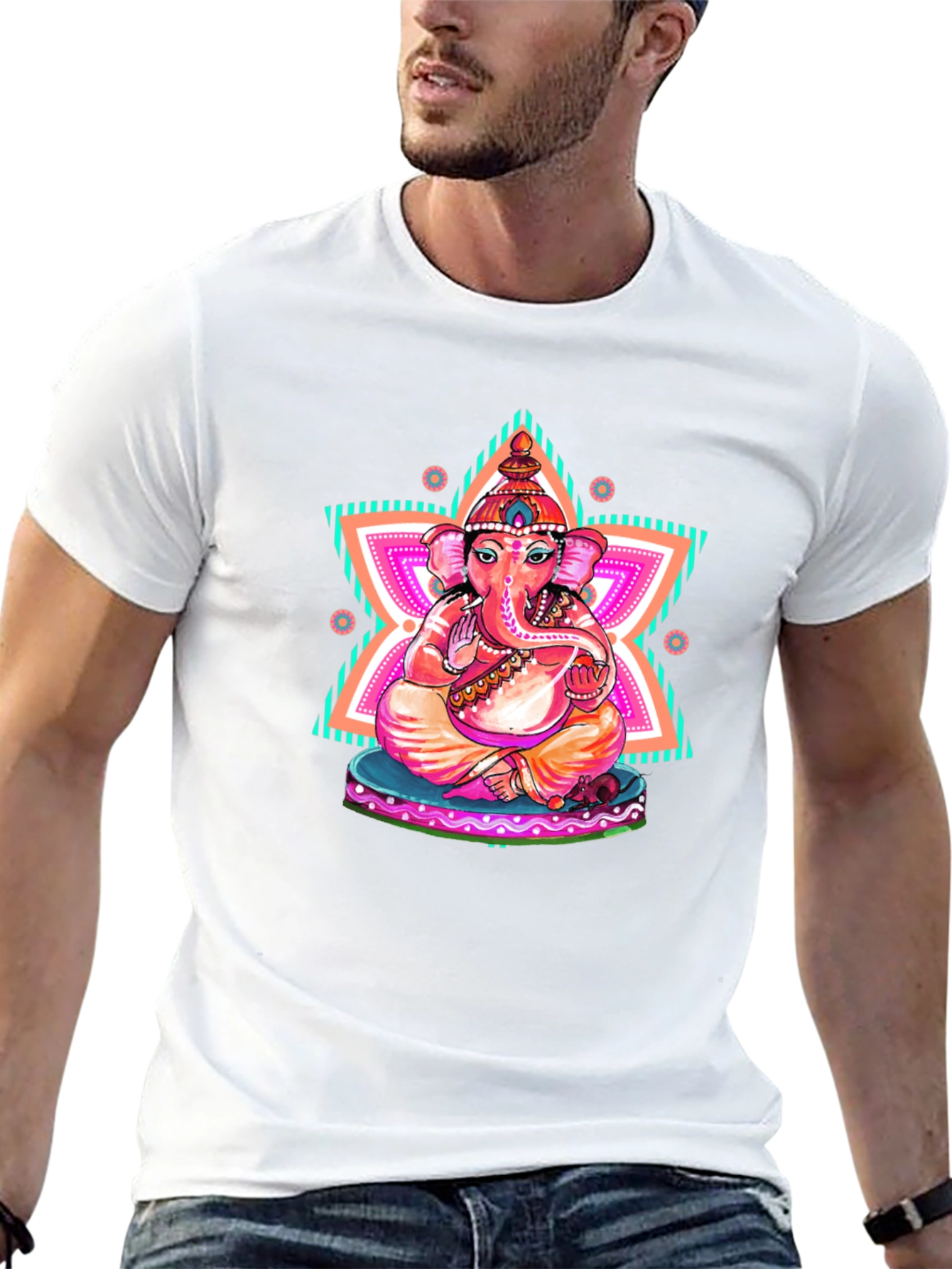Ganesh Graphic Print Black T-Shirt