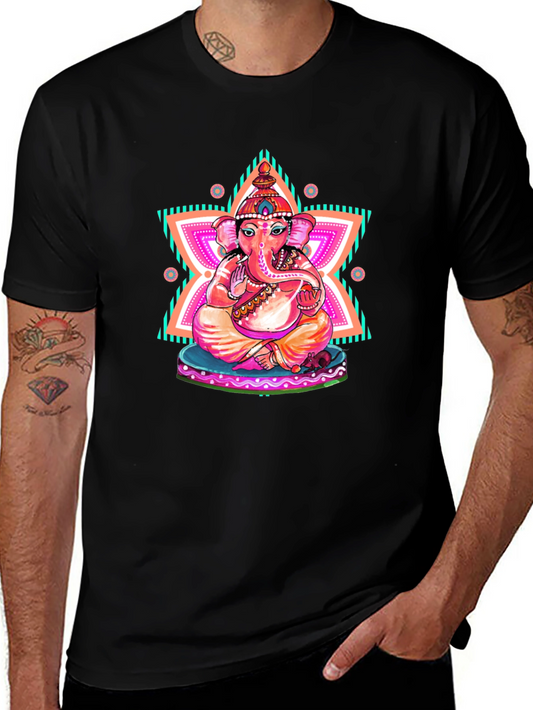 Ganesh Graphic Print Black T-Shirt