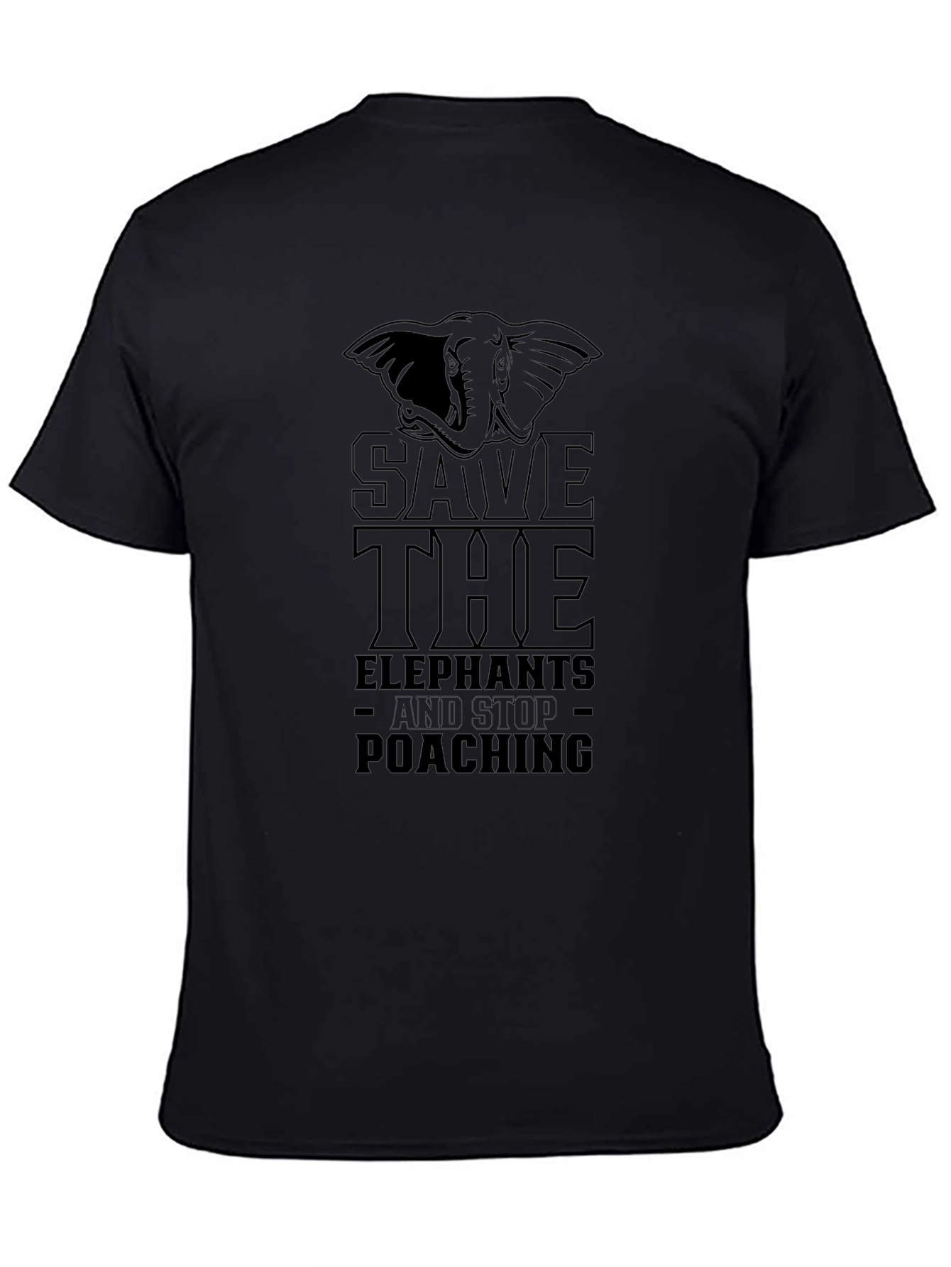Save the Elephants Black Graphic Tee