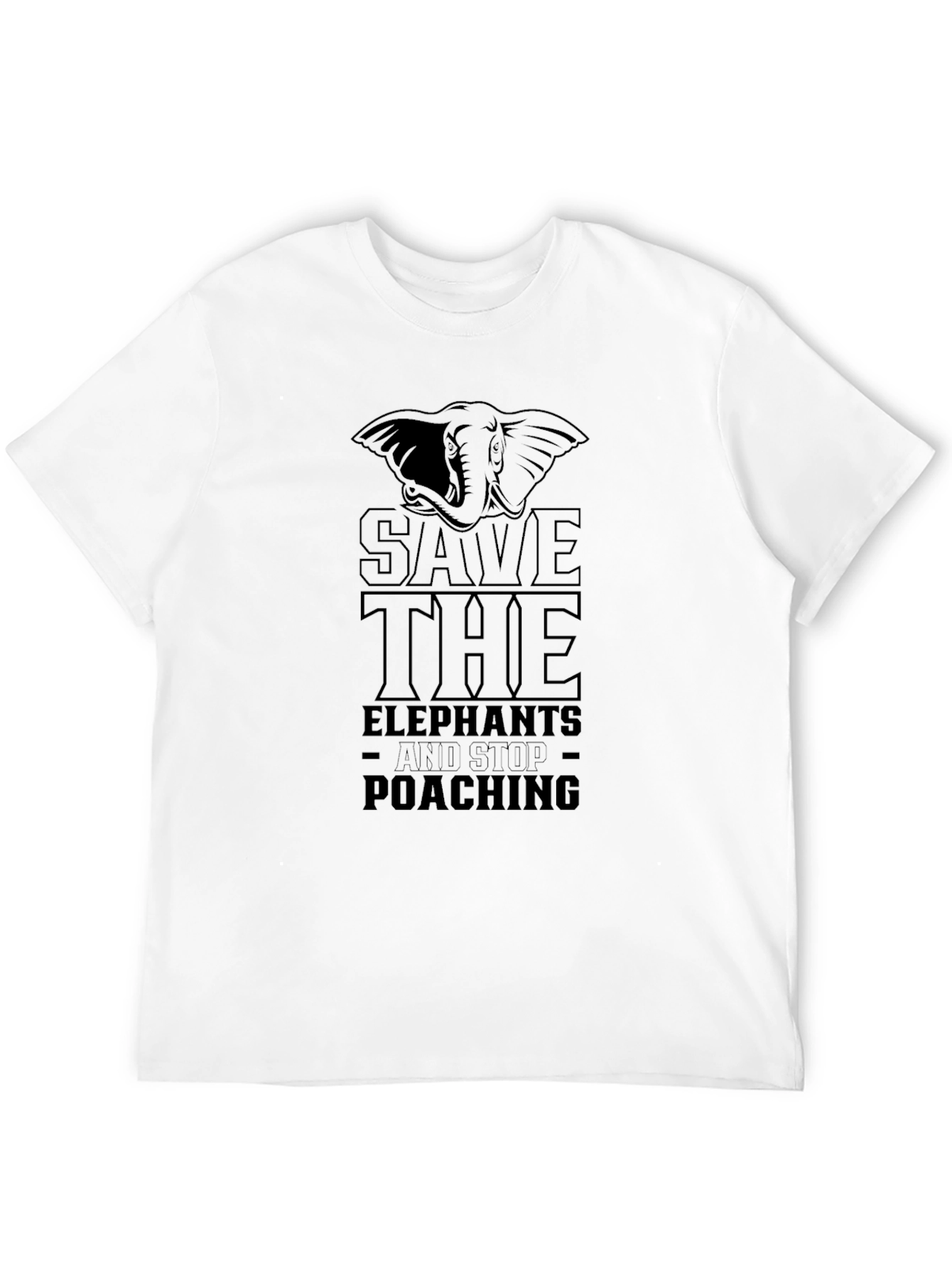 Save the Elephants Black Graphic Tee