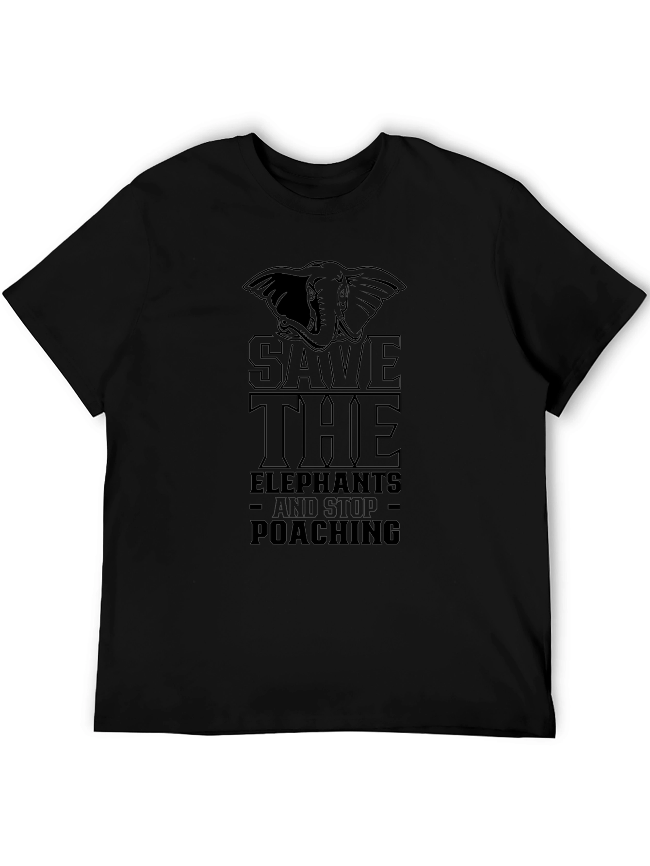 Save the Elephants Black Graphic Tee