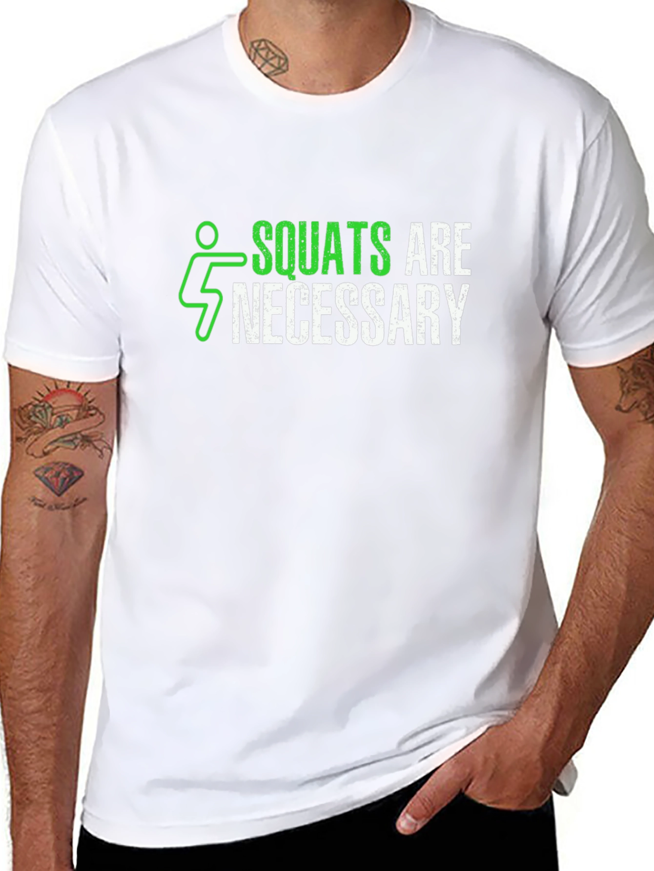 Squats are Necessary Mens Black Graphic T-Shirt