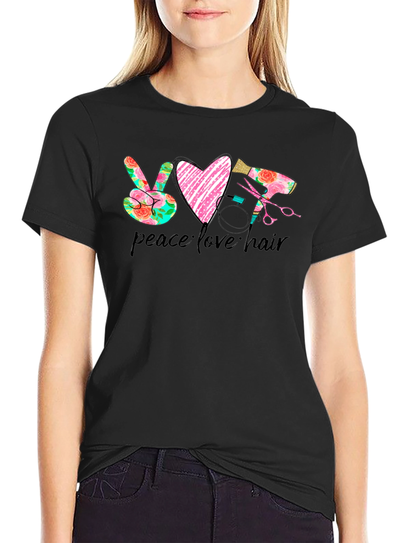 Peace Love Hair Stylist T-Shirt