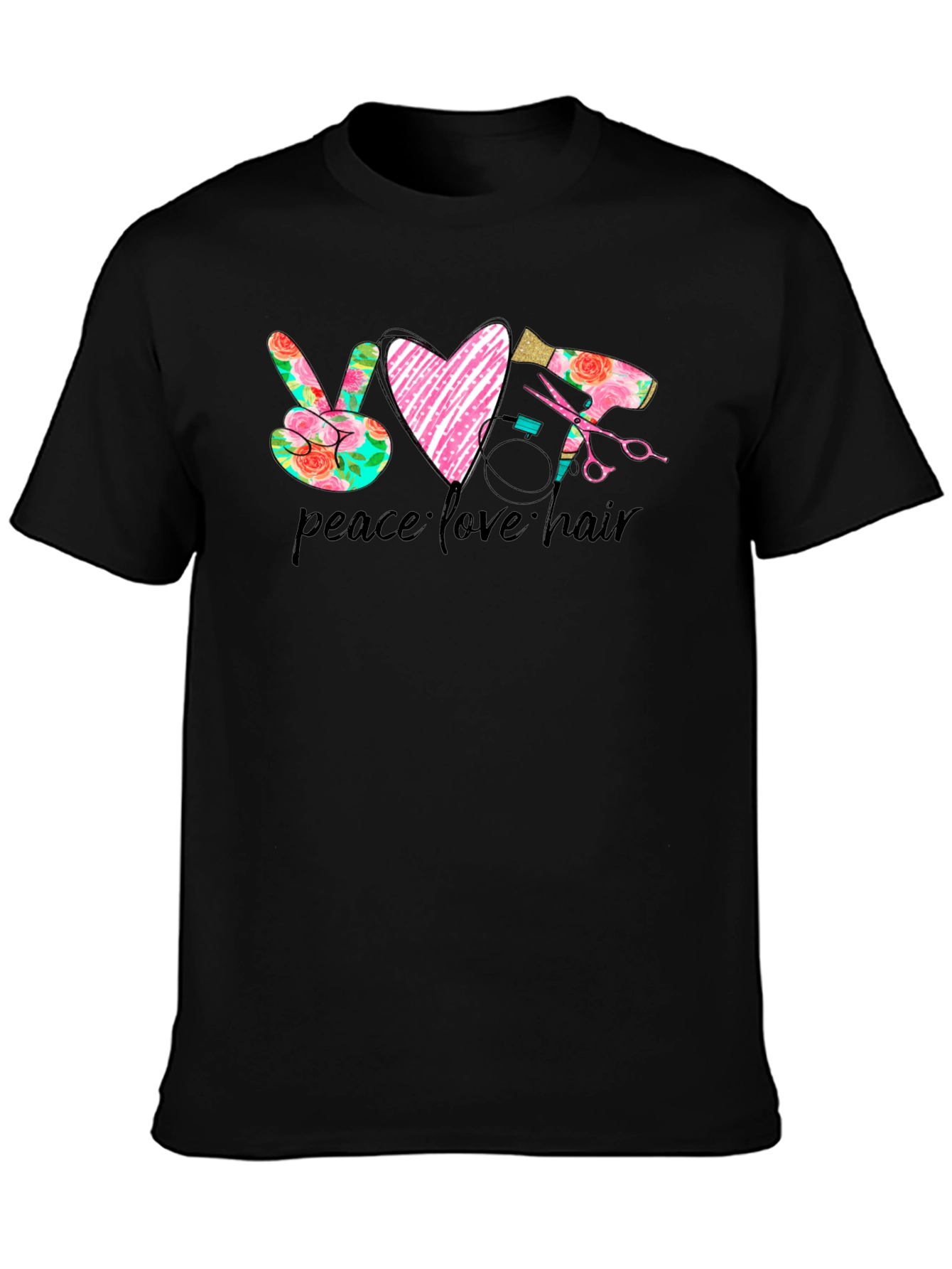 Peace Love Hair Stylist T-Shirt