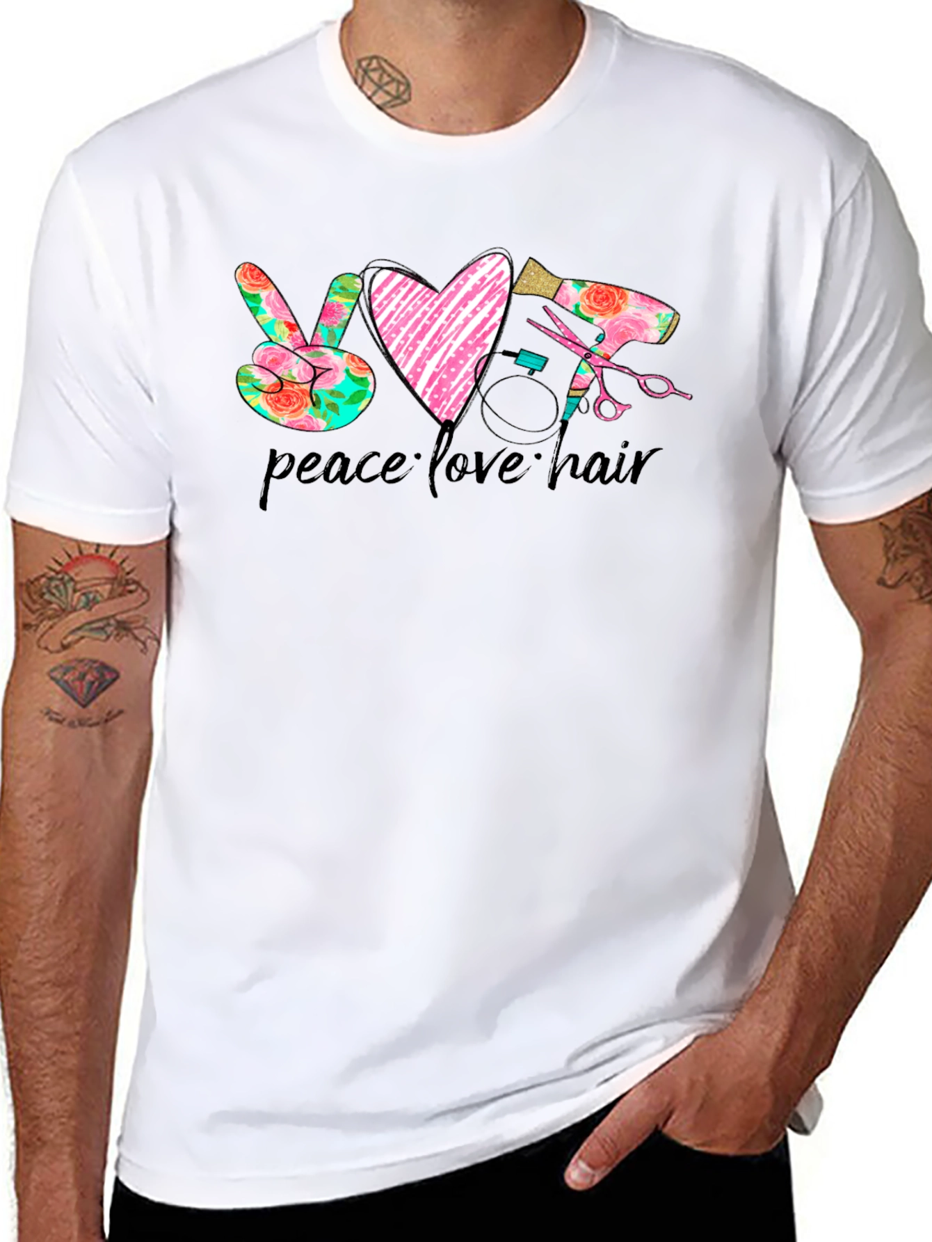 Peace Love Hair Stylist T-Shirt