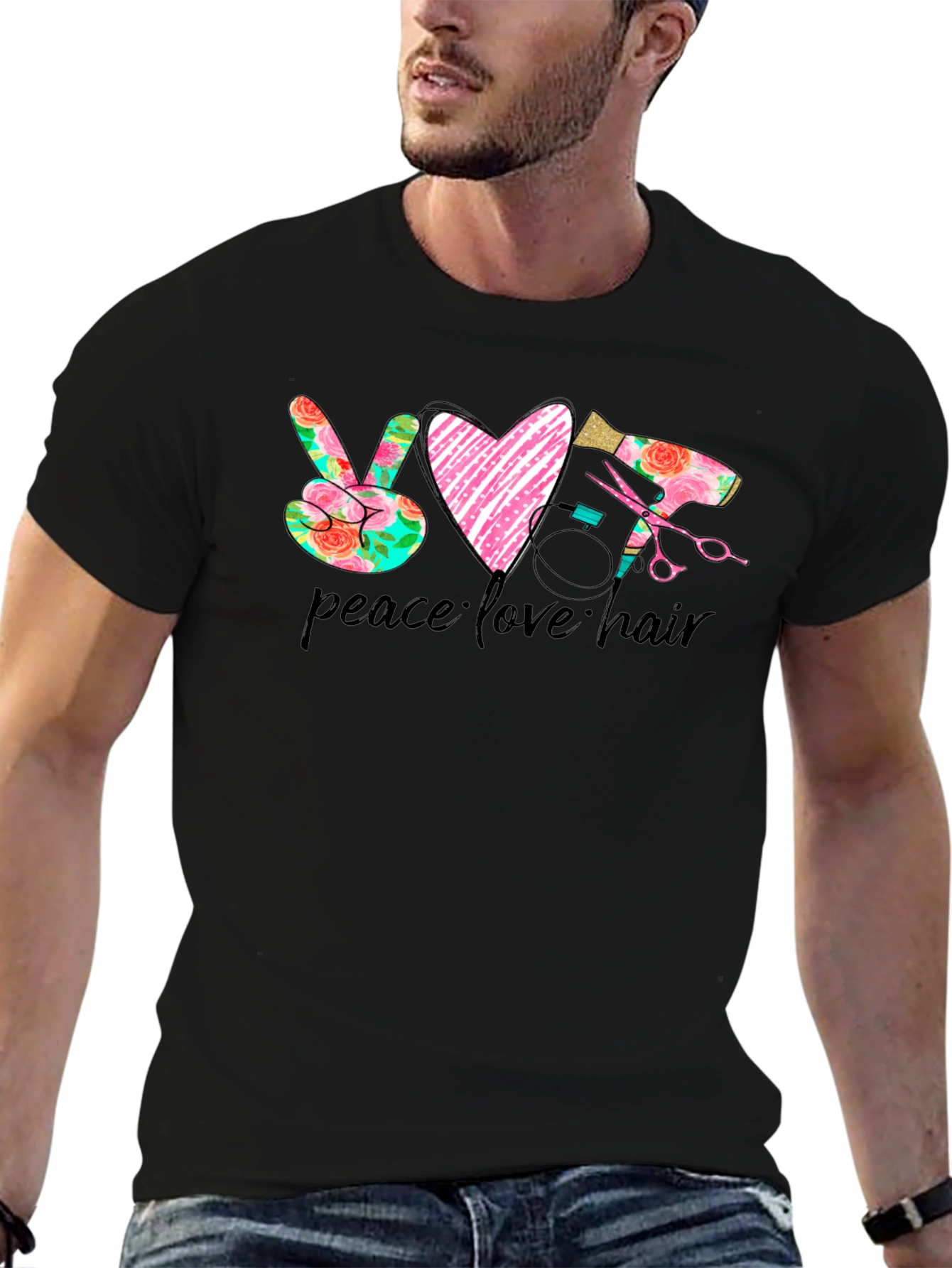 Peace Love Hair Stylist T-Shirt