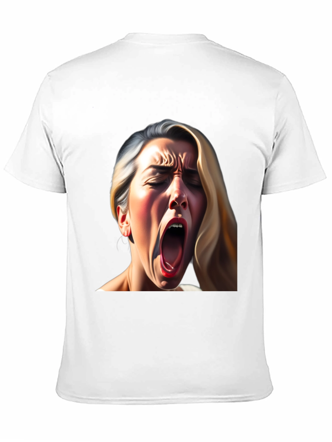 Screaming Woman Graphic Tee - Bold Black T-Shirt