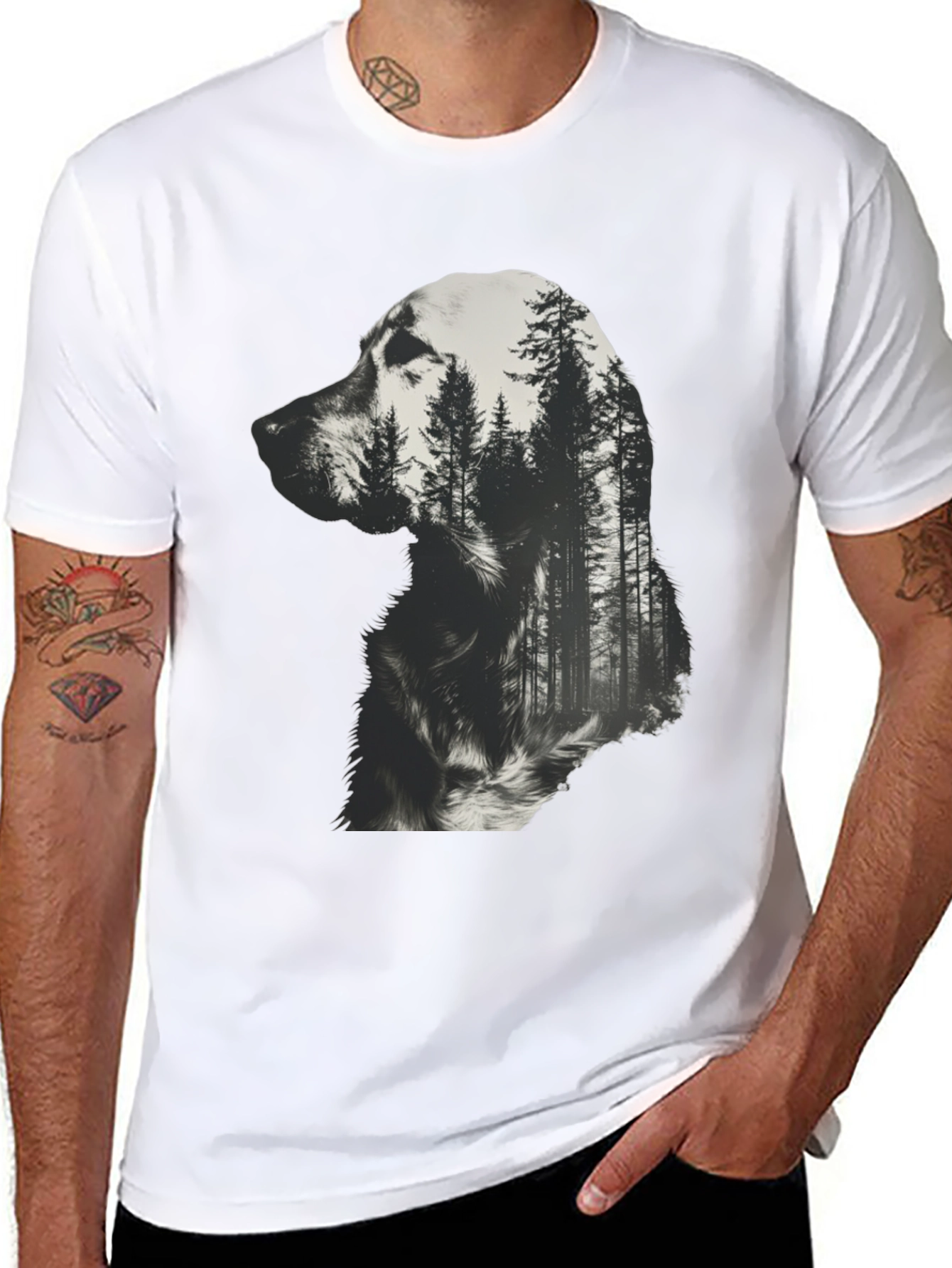 Dog Forest T-Shirt - Black