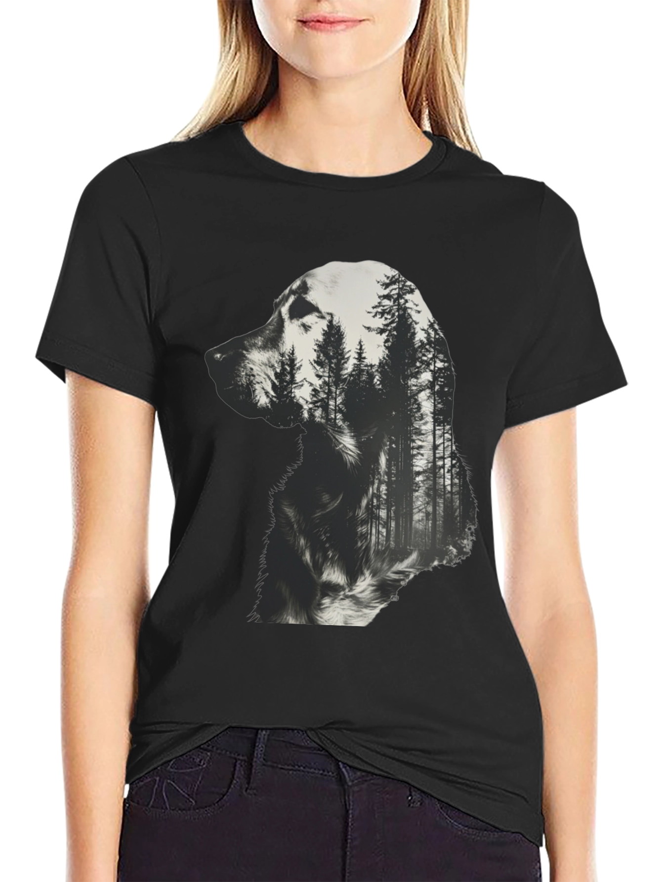 Dog Forest T-Shirt - Black