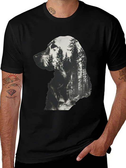 Dog Forest T-Shirt - Black