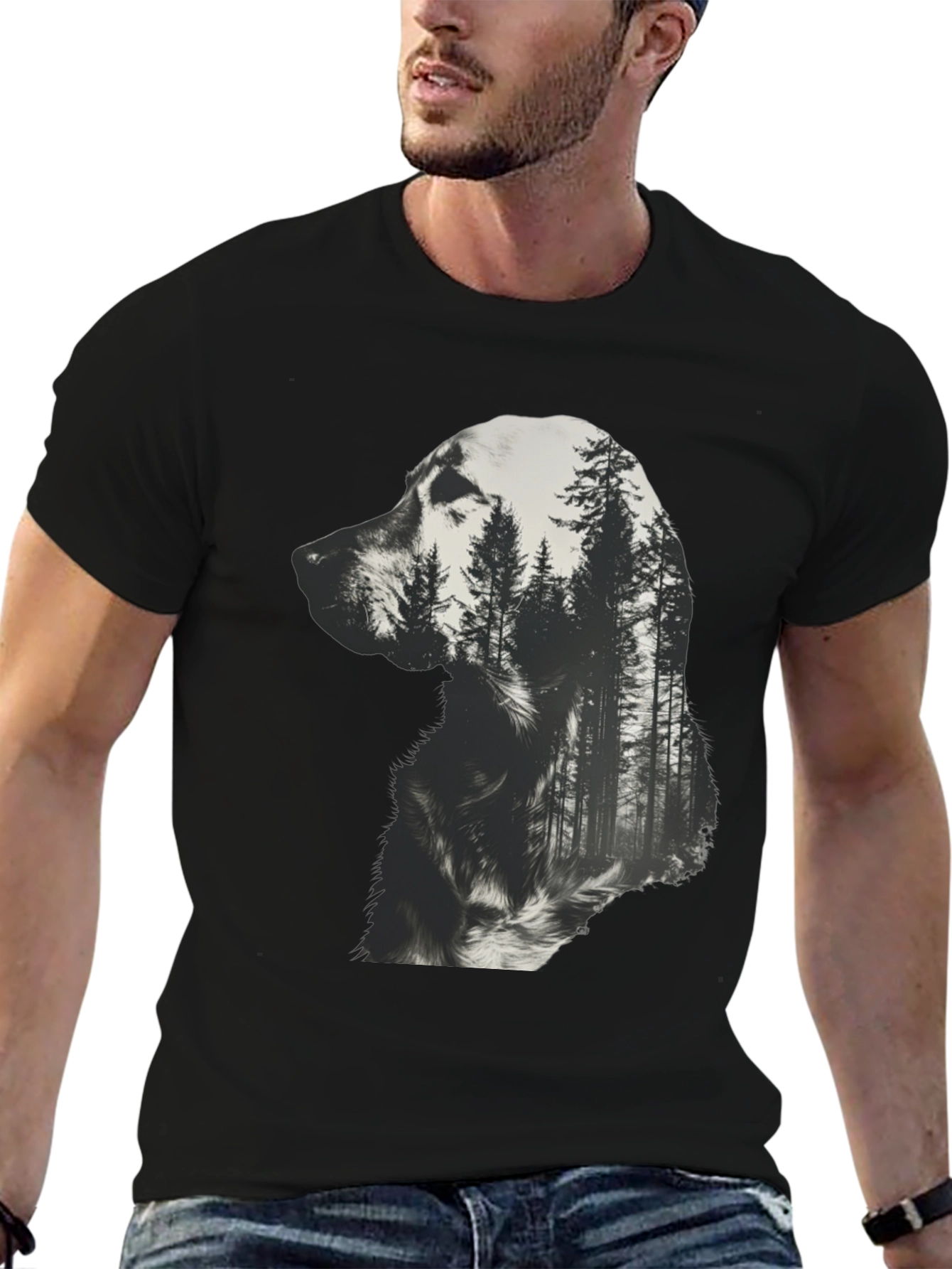 Dog Forest T-Shirt - Black
