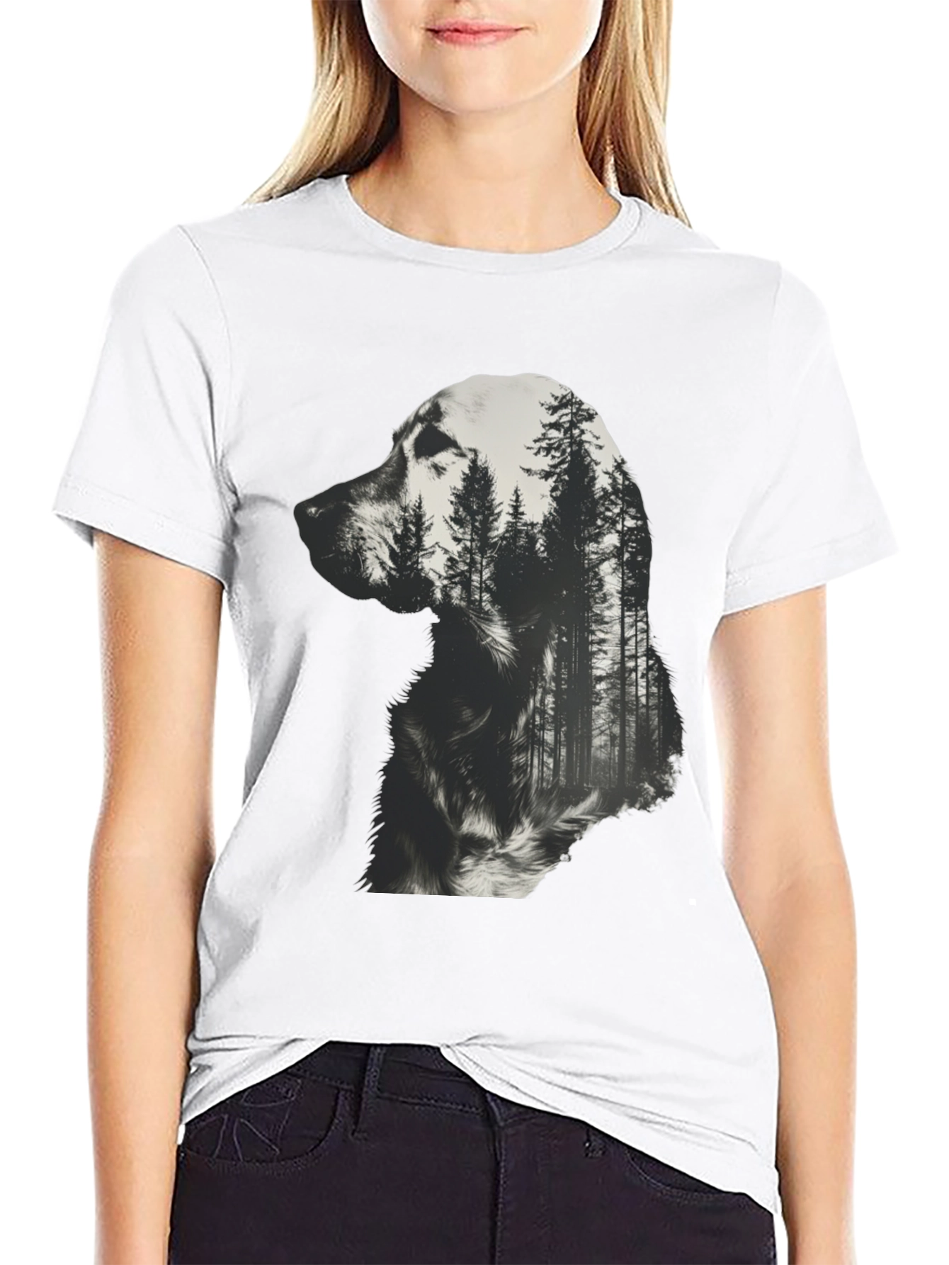 Dog Forest T-Shirt - Black