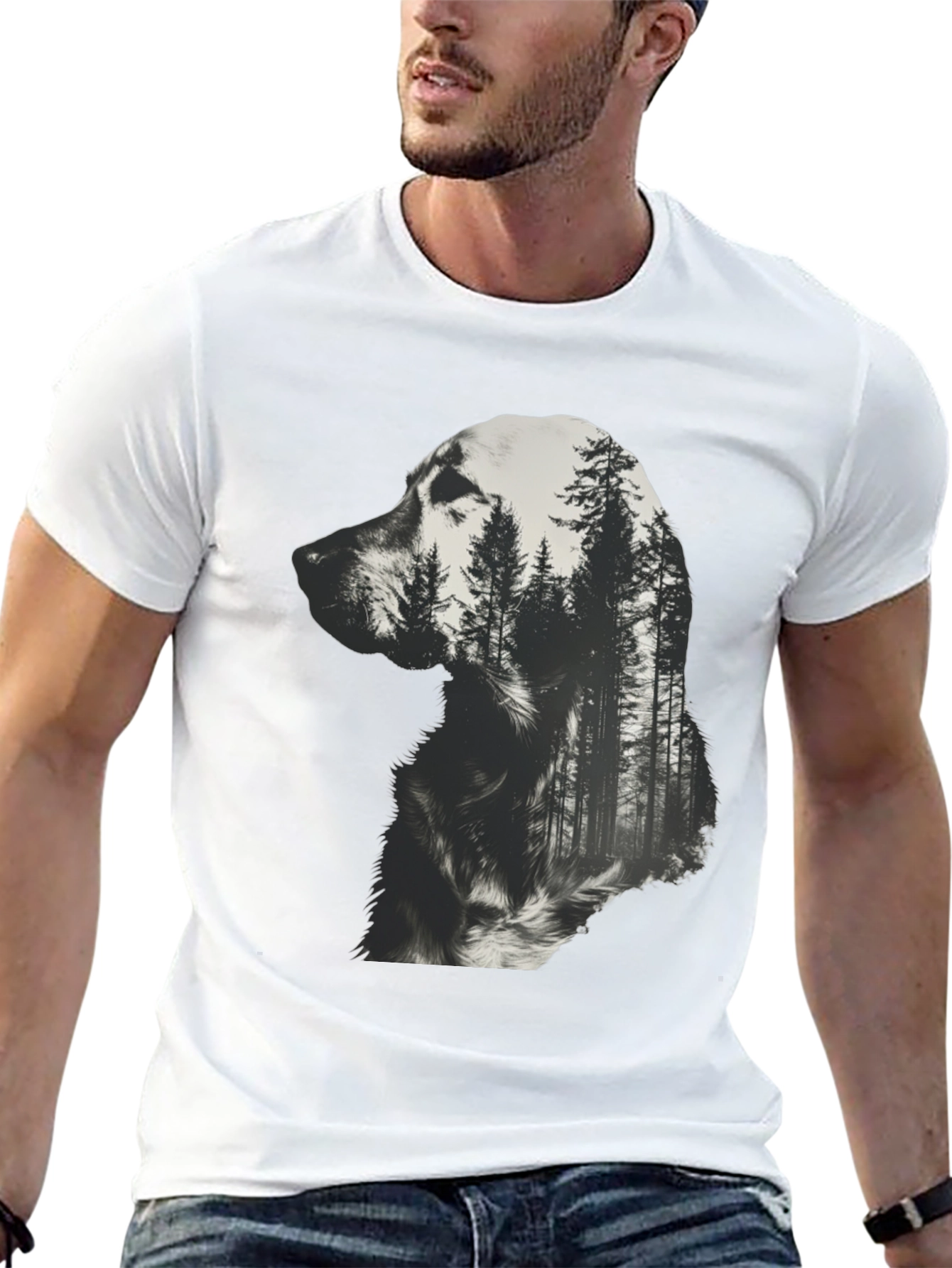 Dog Forest T-Shirt - Black