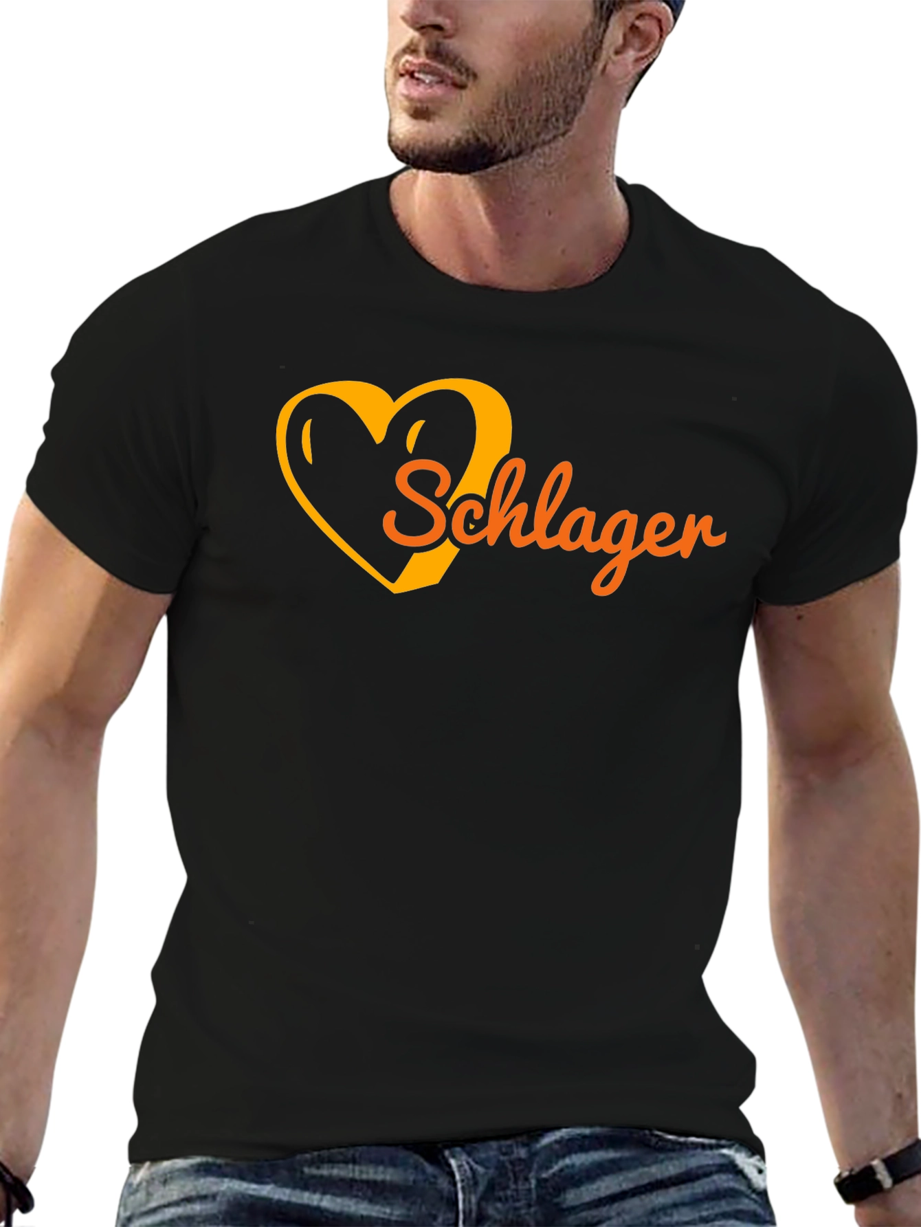 Schlager Heart Graphic Tee - Black