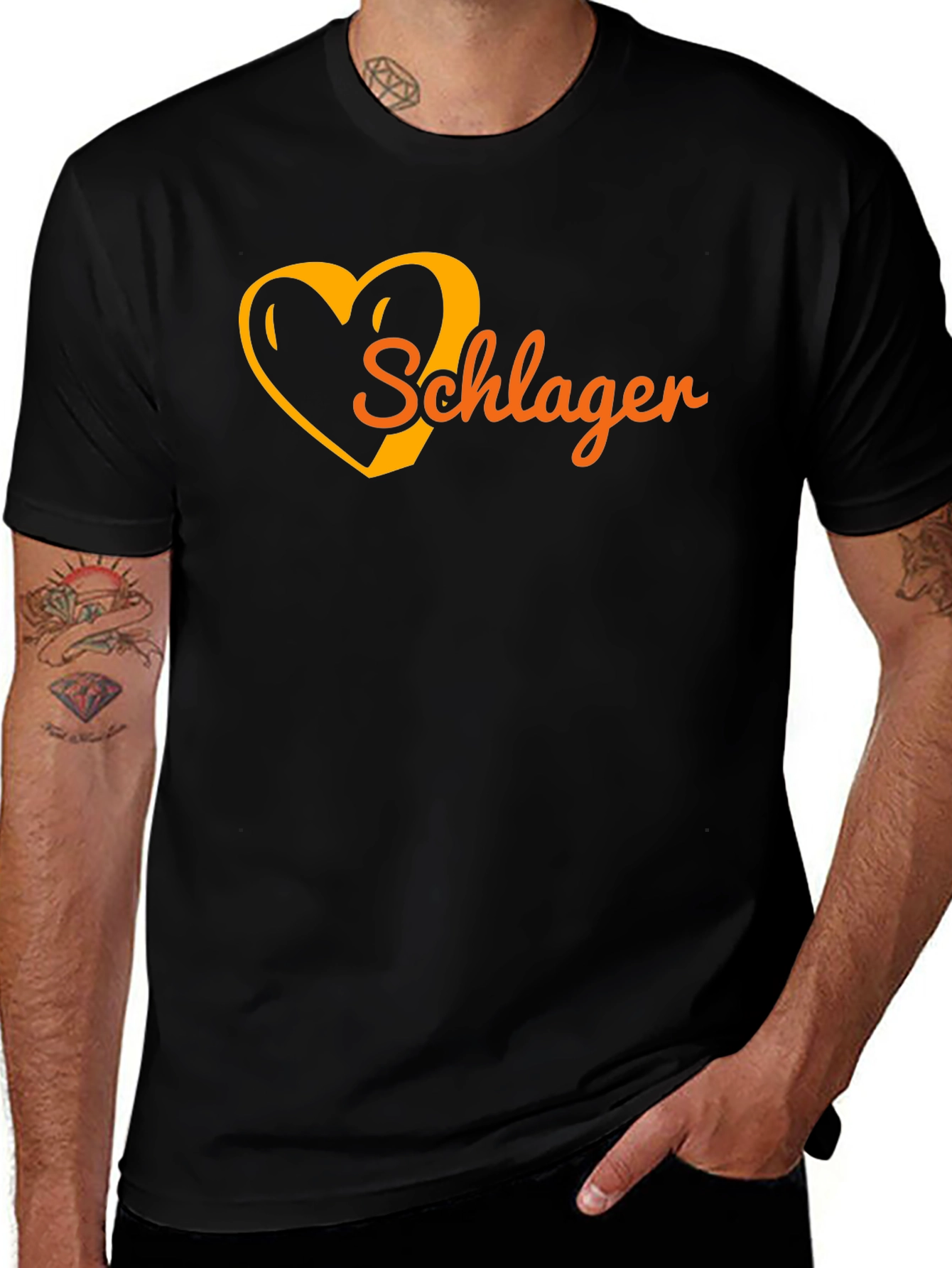 Schlager Heart Graphic Tee - Black
