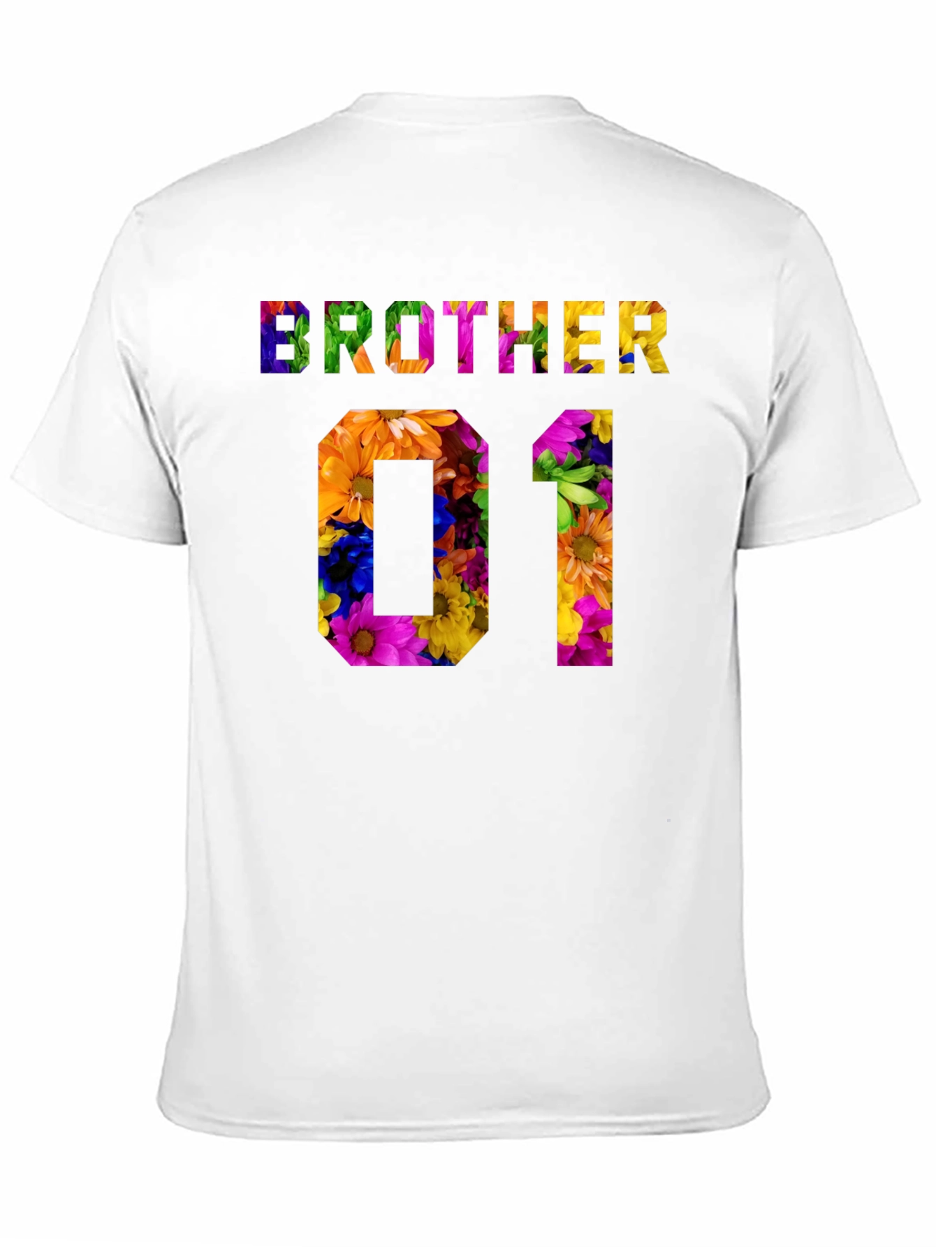 Brother 01 Floral Graphic Black T-Shirt