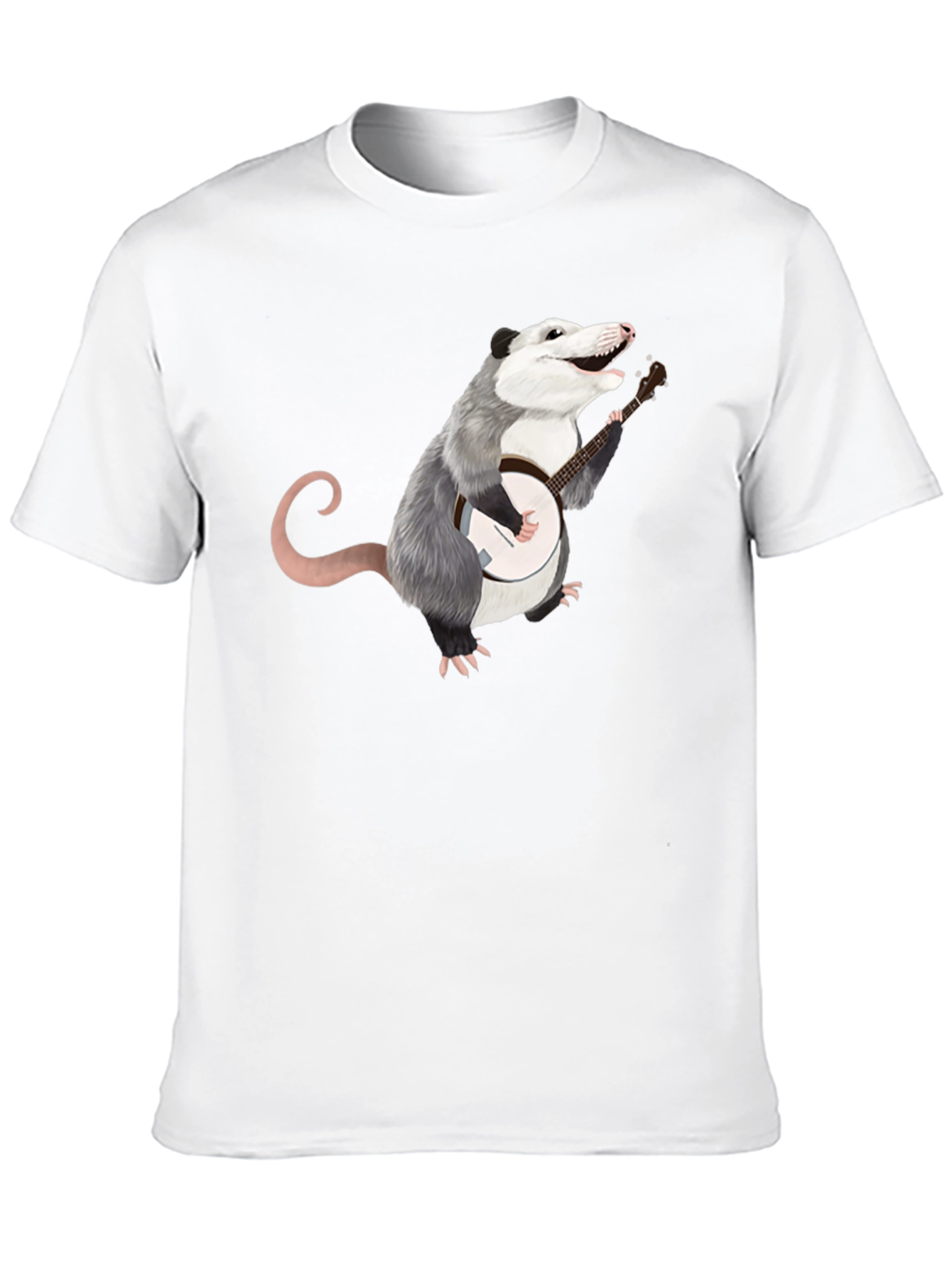 Opossum Banjo Player Black T-Shirt