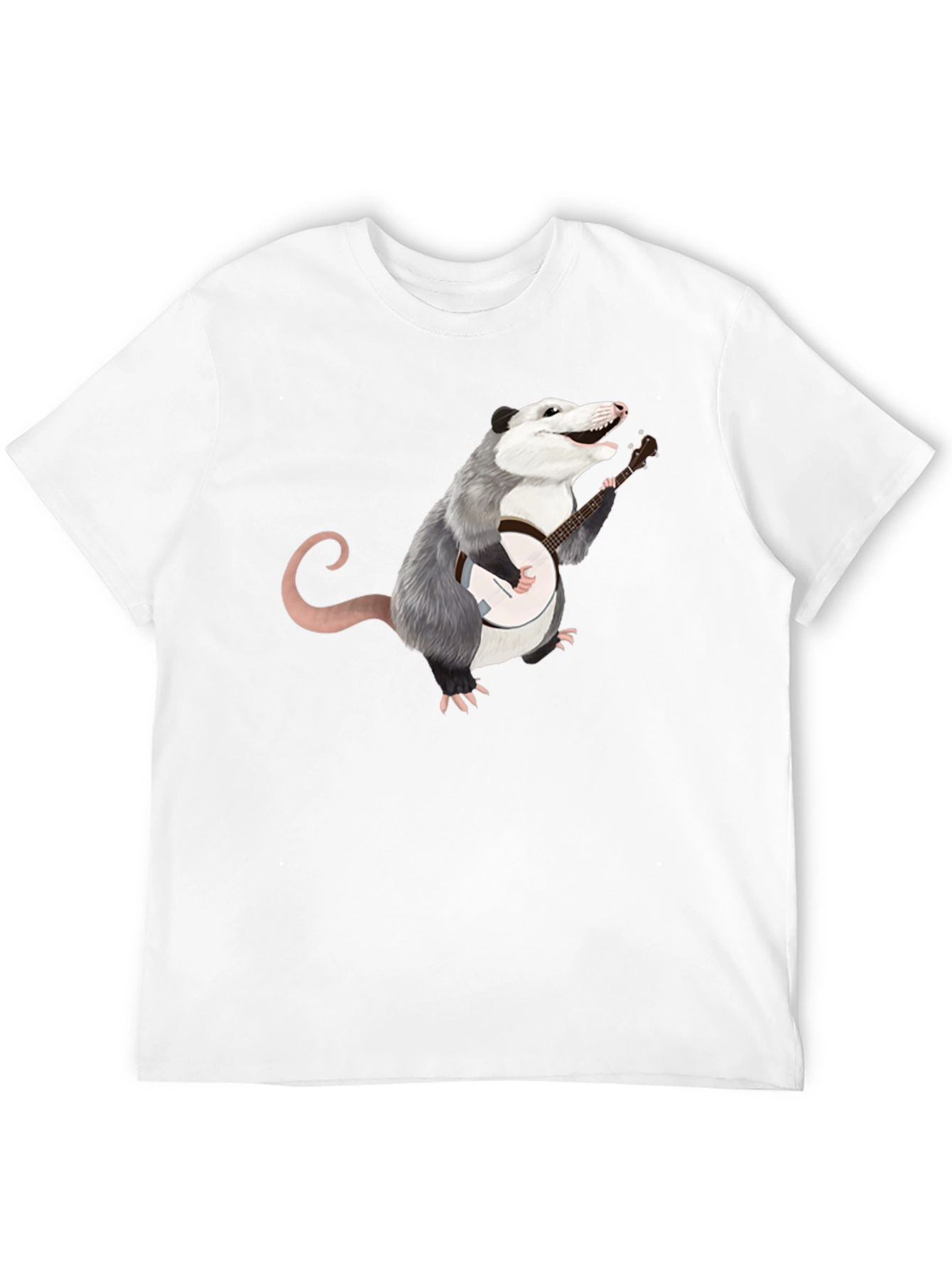 Opossum Banjo Player Black T-Shirt