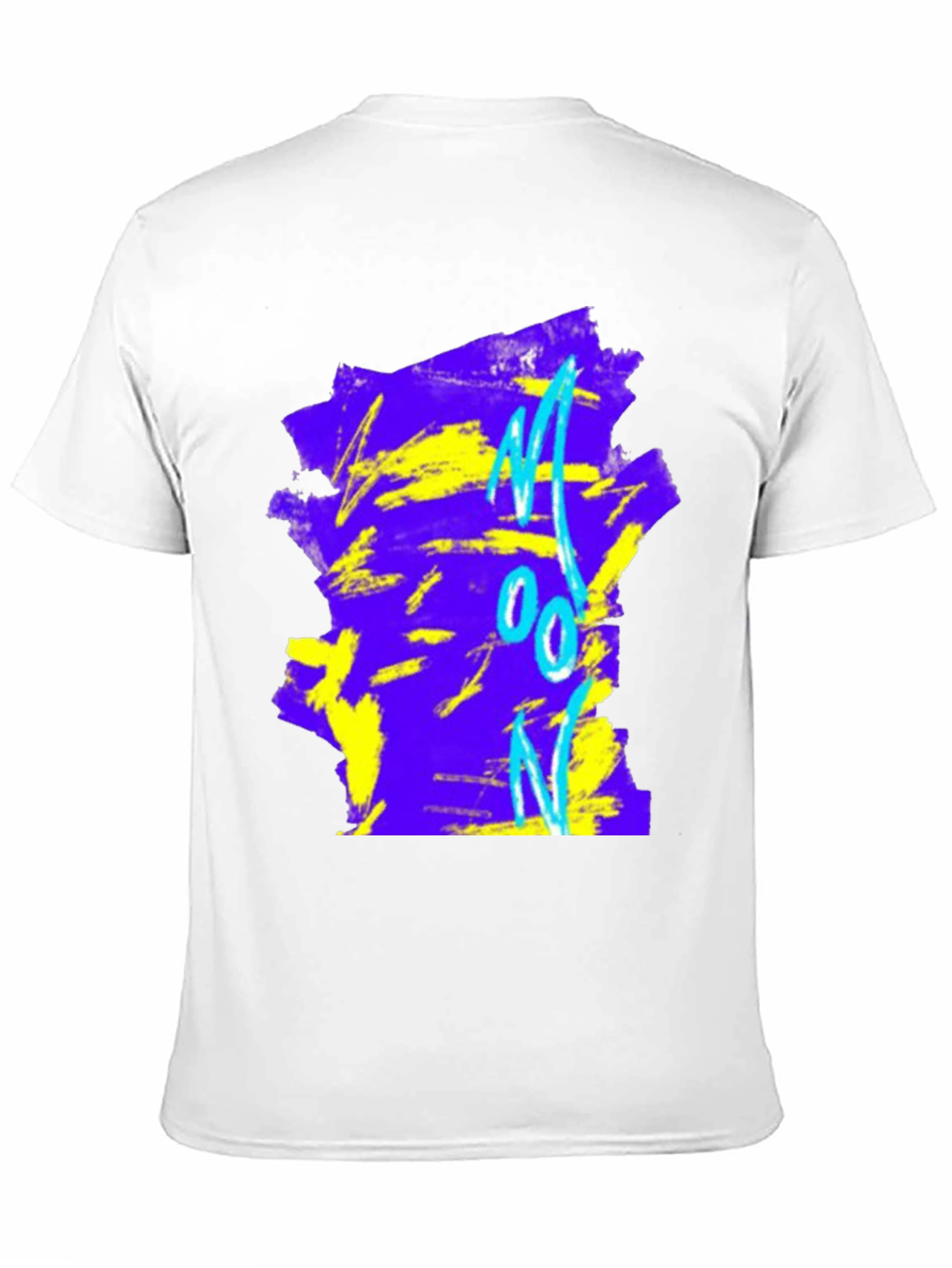 Abstract Moon Graphic Tee - Black Cotton Blend