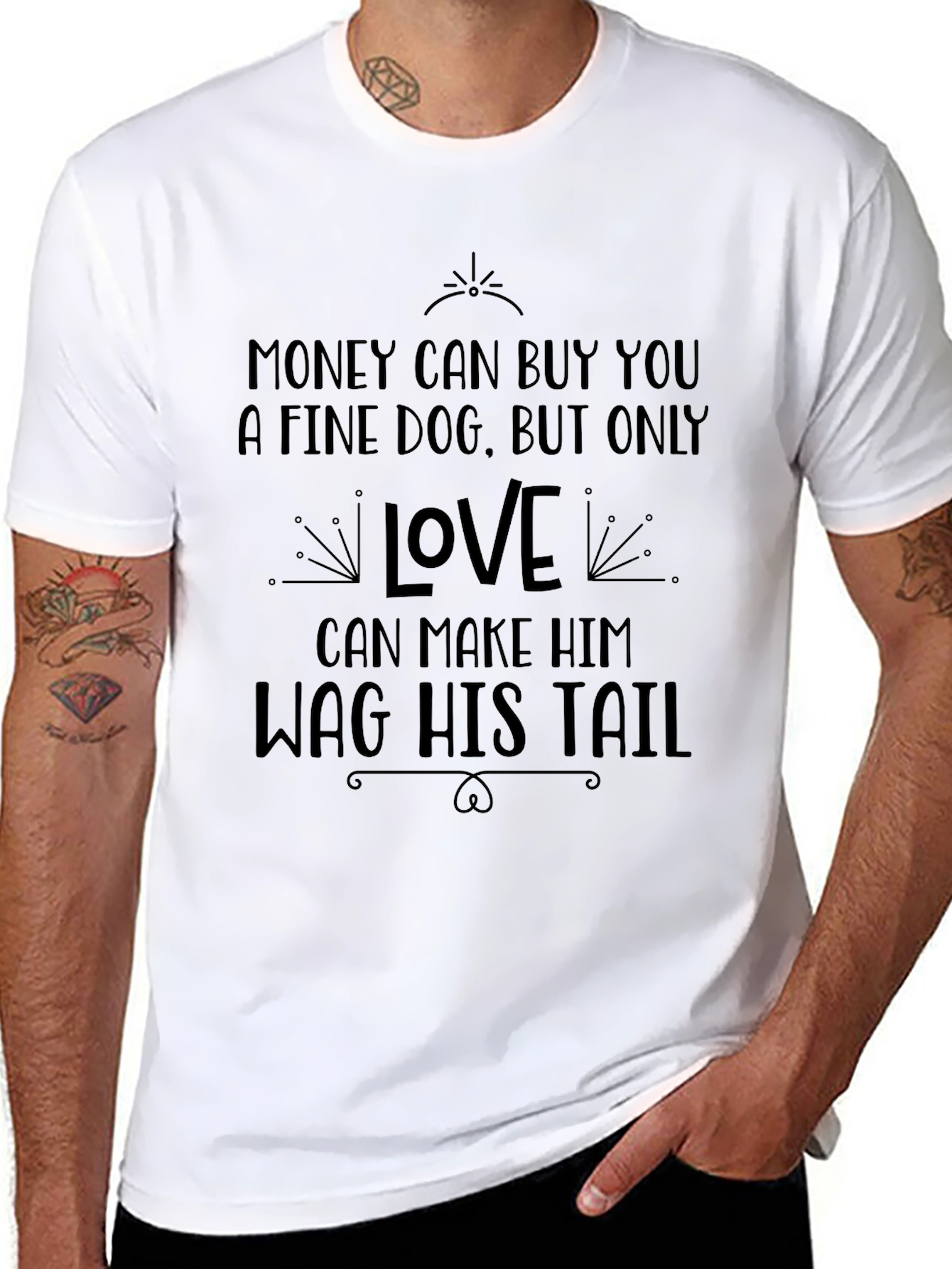 Love Makes Him Wag His Tail T-Shirt
