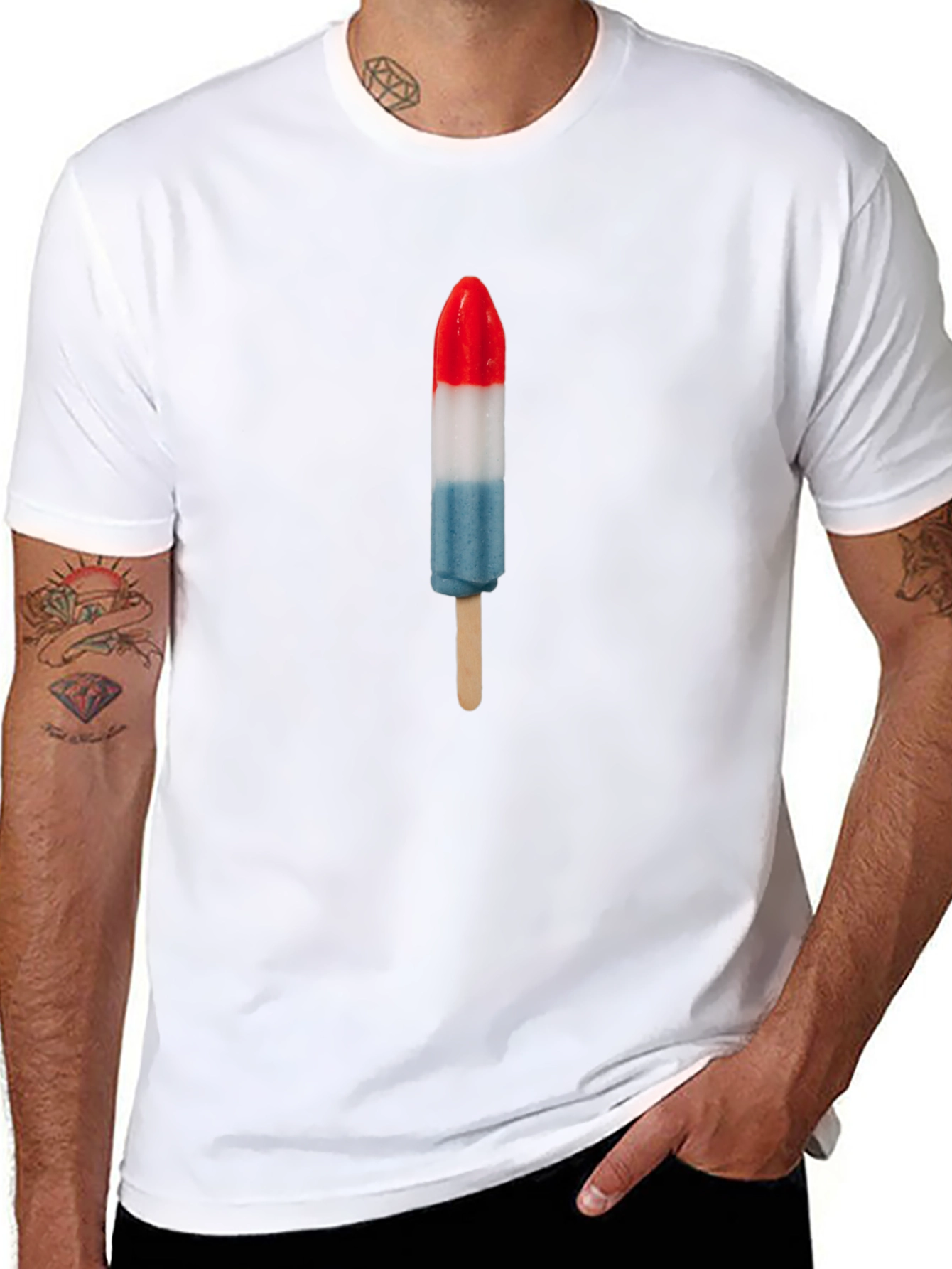 Patriotic Popsicle Graphic Tee - Red White & Blue