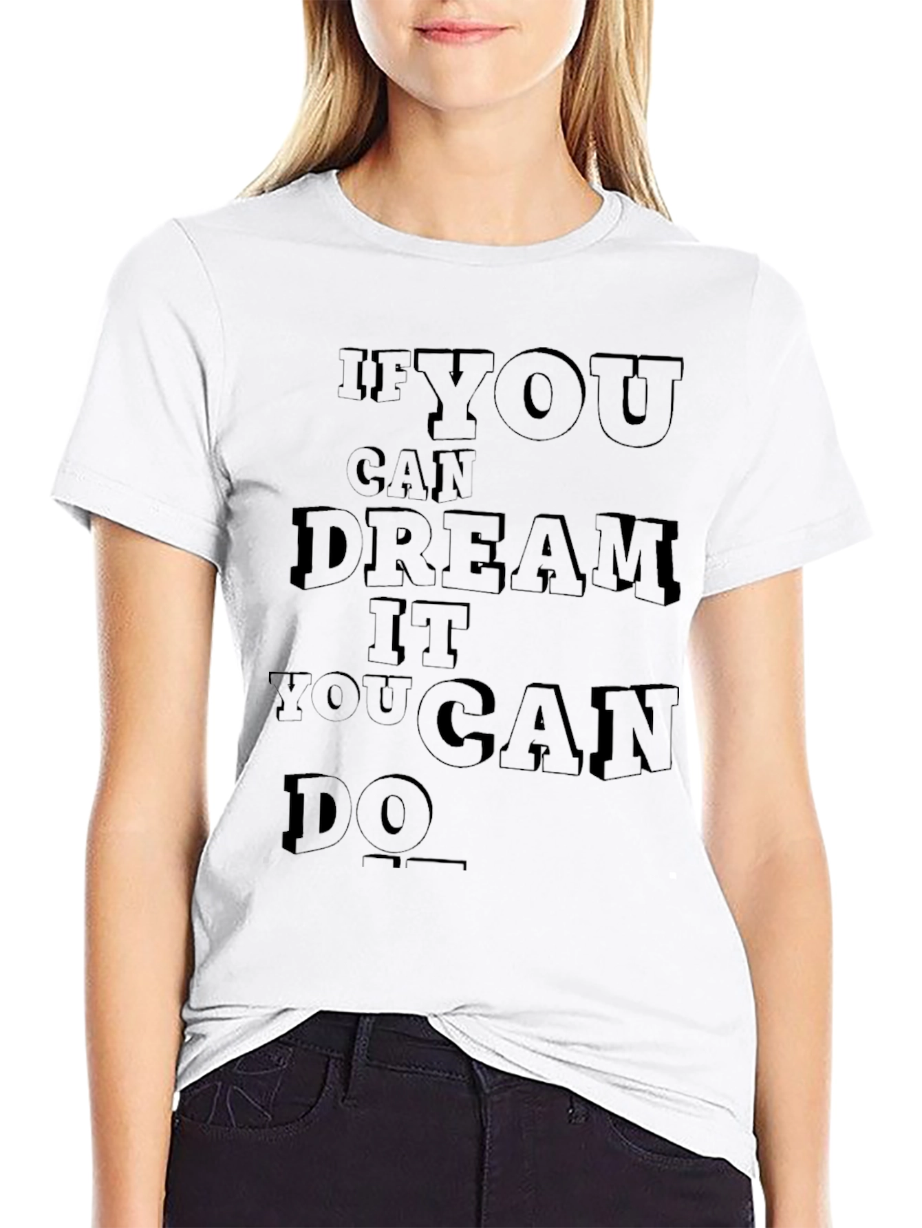 Inspirational Quote Graphic T-Shirt - Black