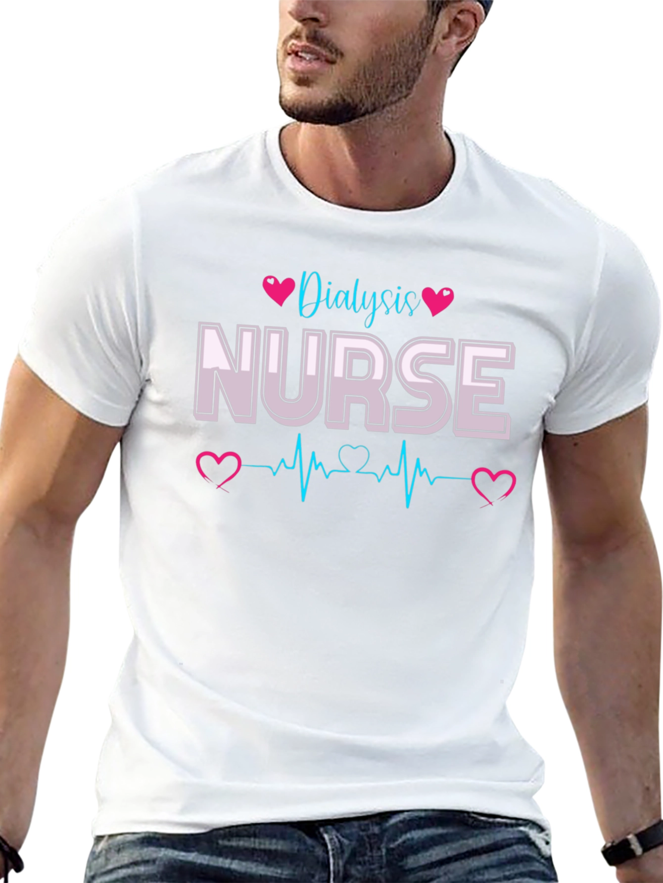 Dialysis Nurse T-Shirt - Heartbeat Design