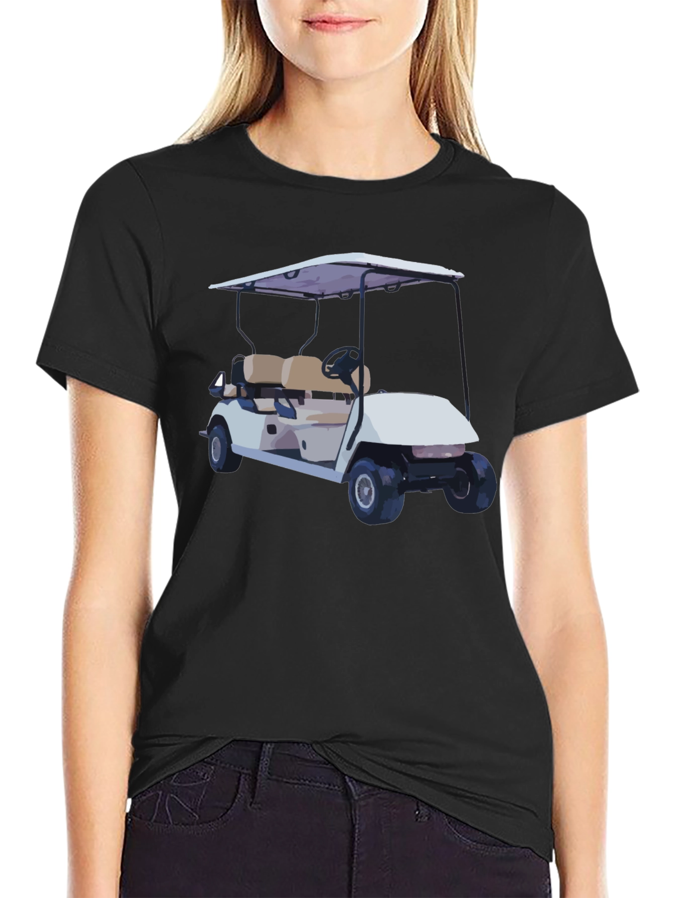 Golf Cart Graphic T-Shirt - Black