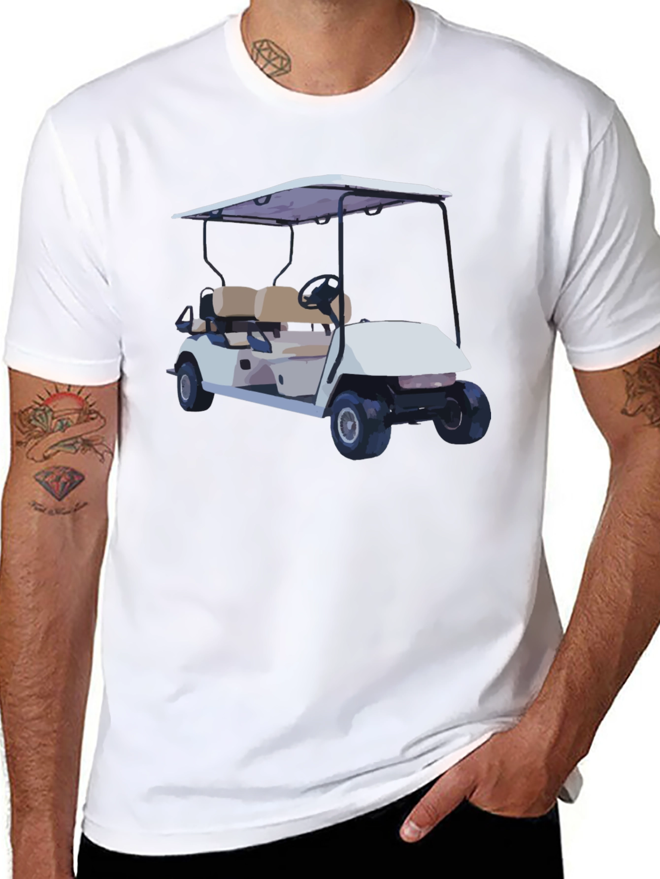 Golf Cart Graphic T-Shirt - Black