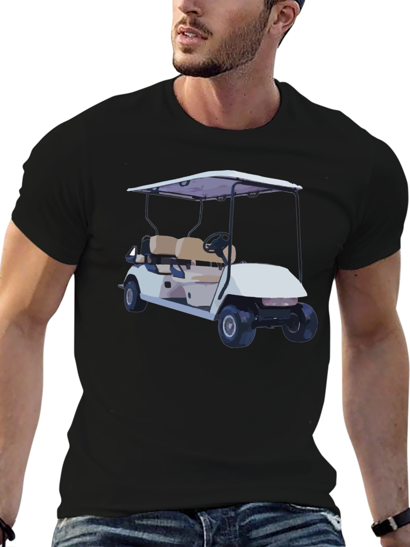 Golf Cart Graphic T-Shirt - Black