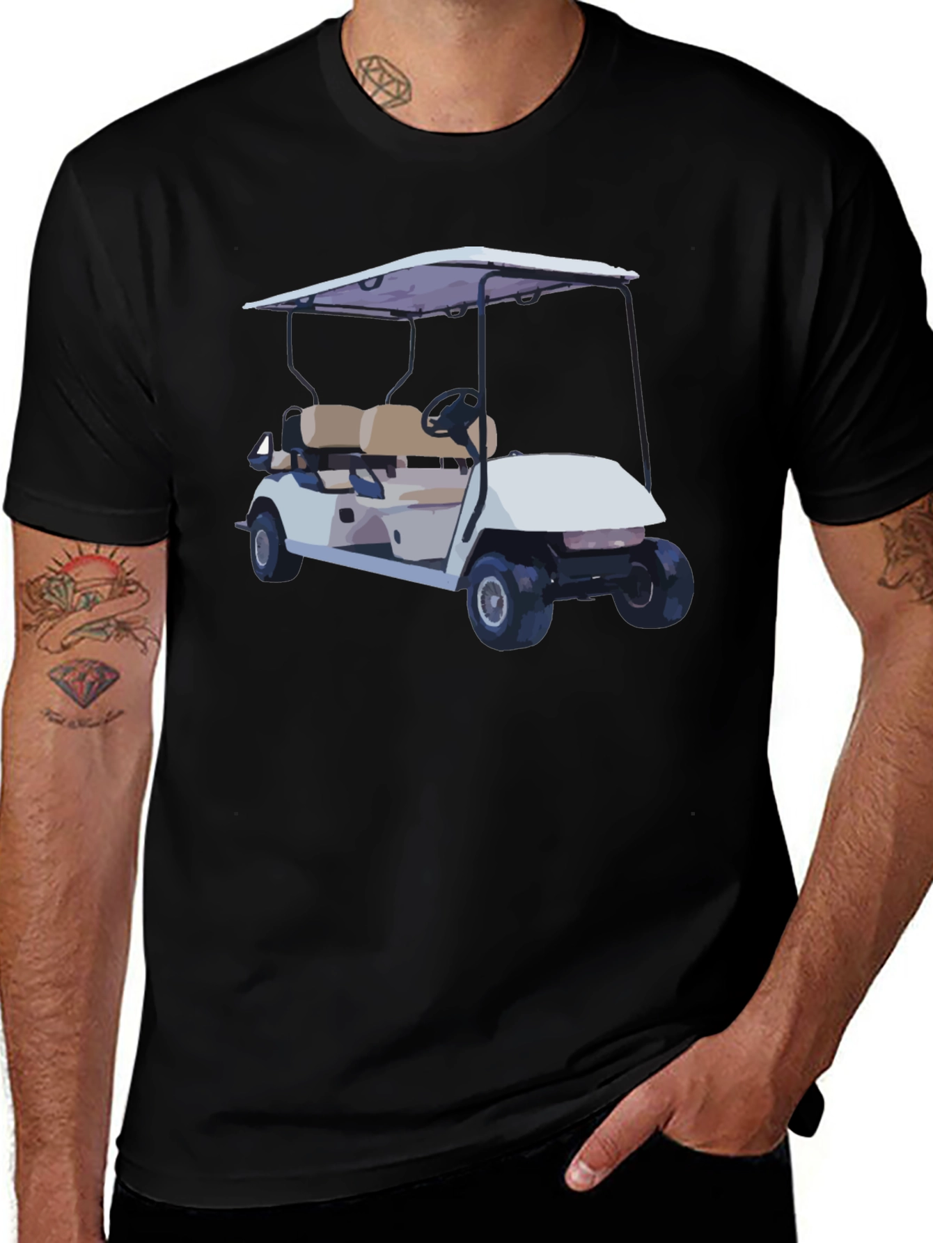 Golf Cart Graphic T-Shirt - Black