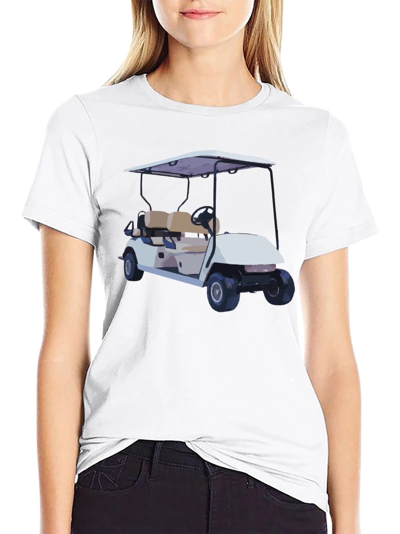 Golf Cart Graphic T-Shirt - Black