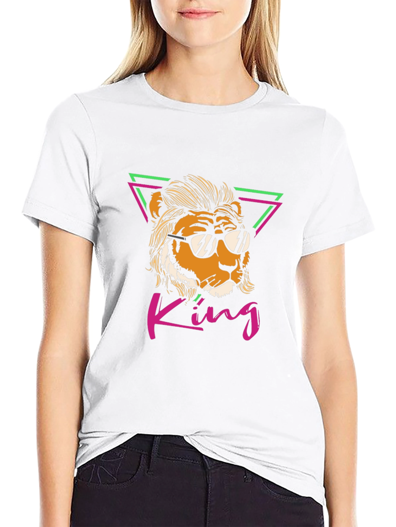 King Lion Graphic Tee - Cool Retro Design
