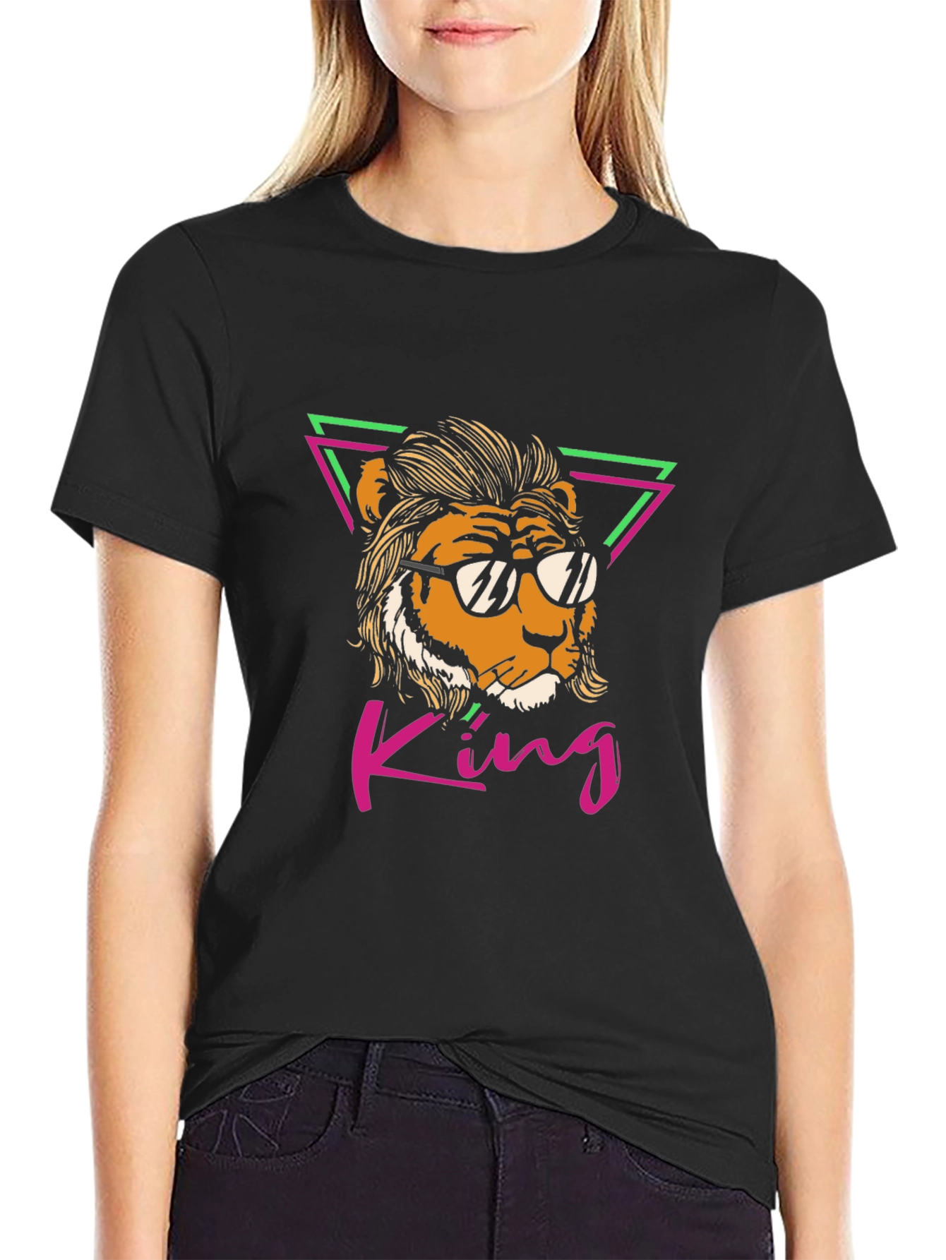 King Lion Graphic Tee - Cool Retro Design