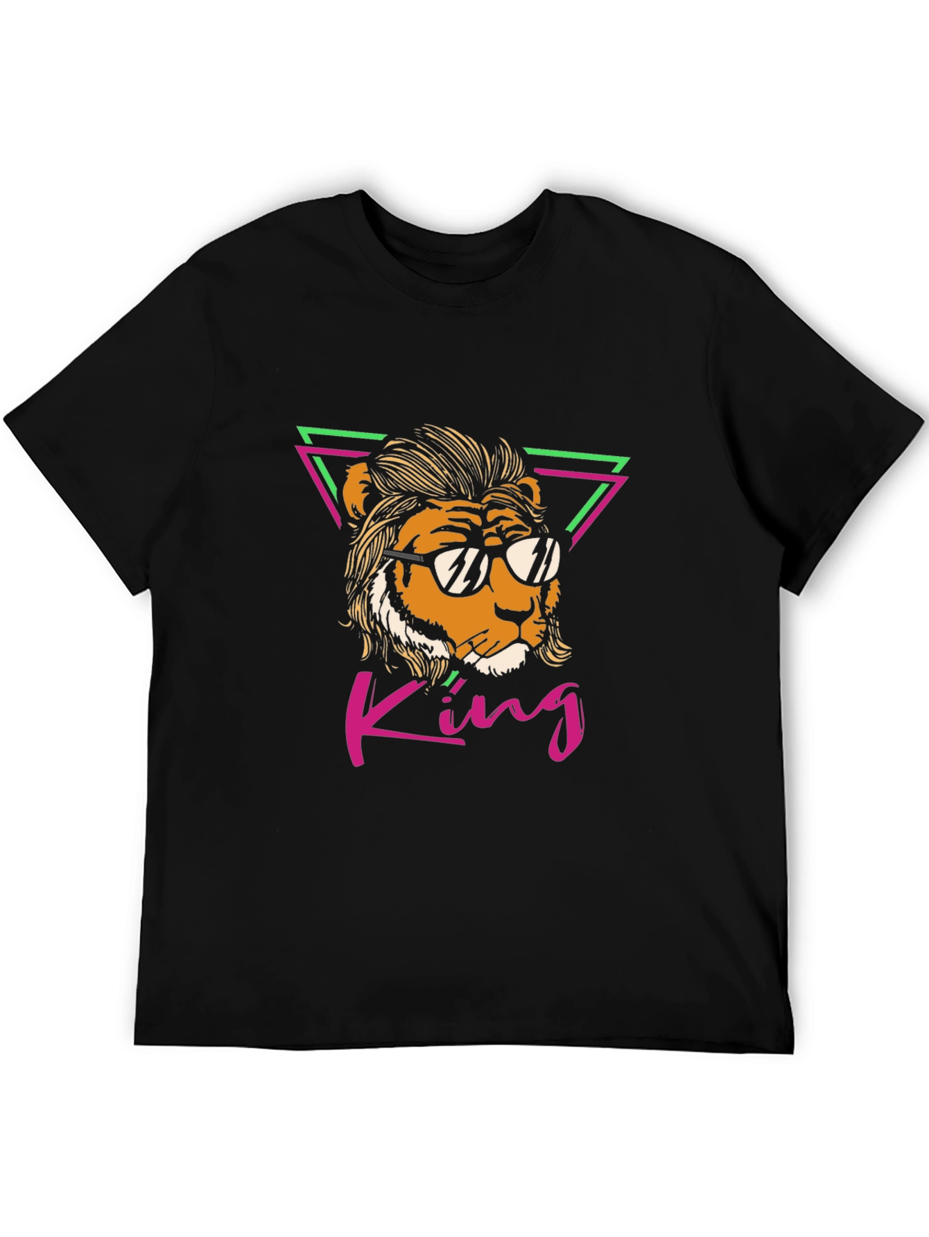 King Lion Graphic Tee - Cool Retro Design