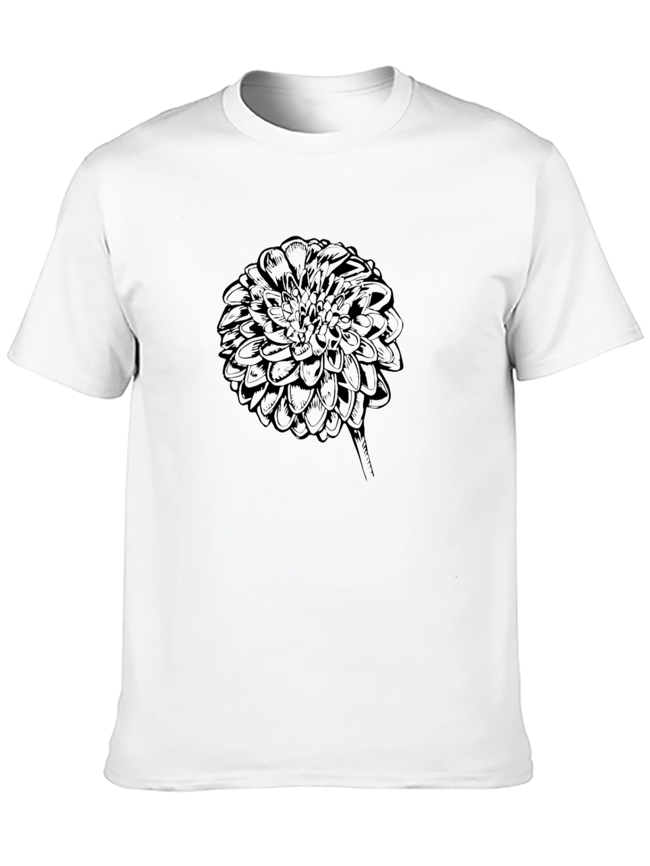 Black Floral Graphic Tee - Stylish Mens T-Shirt