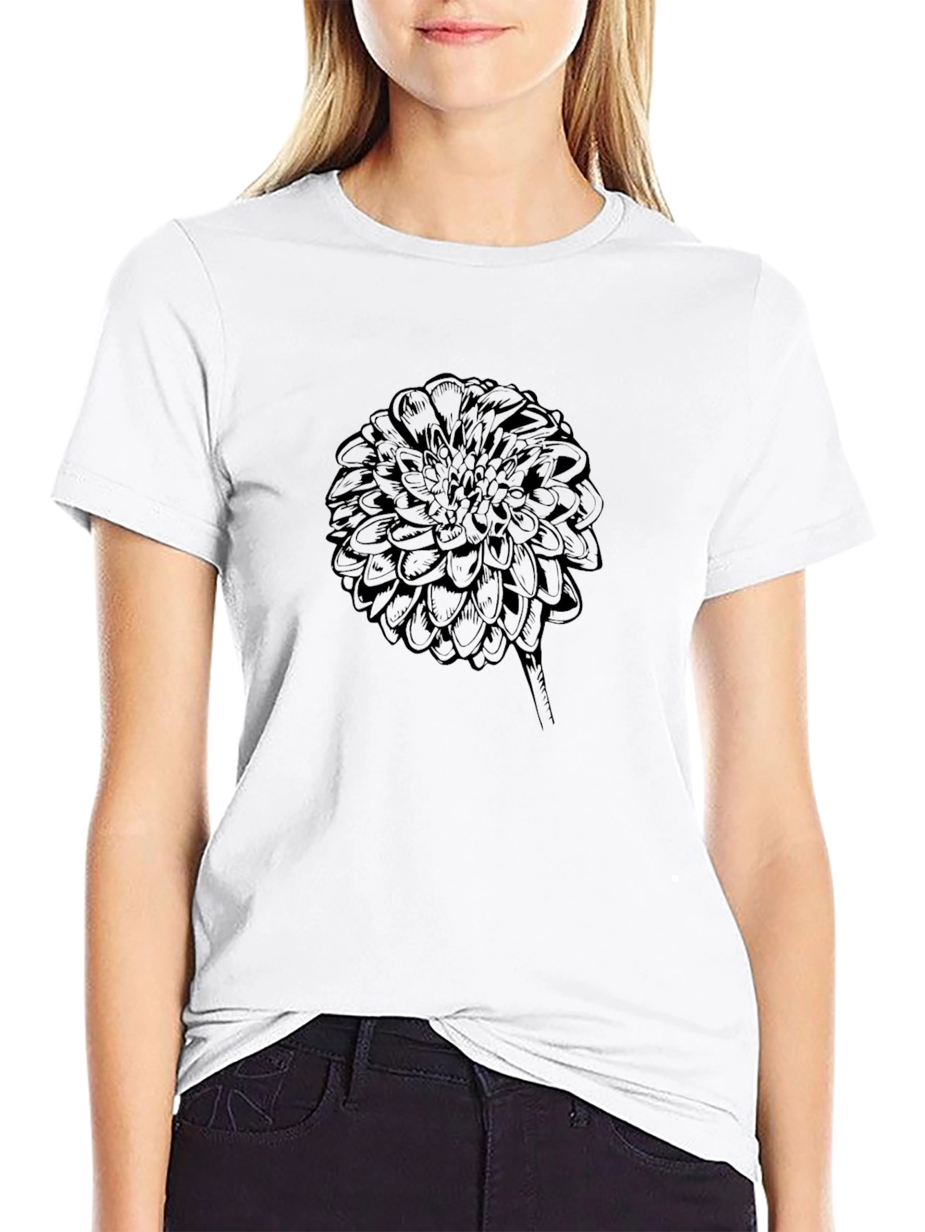 Black Floral Graphic Tee - Stylish Mens T-Shirt